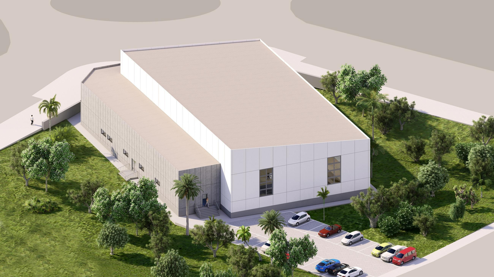 Maqueta digital de lo que será el nuevo pabellón deportivo de Palma Pamilla