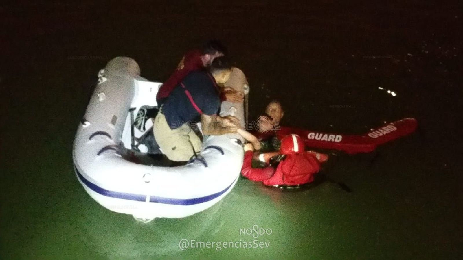 El momento del rescate.