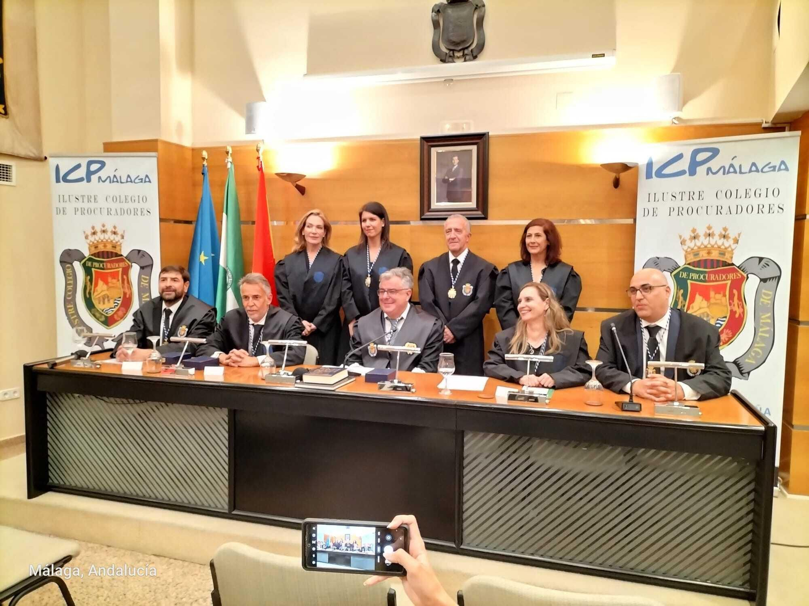 La actual junta de gobierno del Colegio de Procuradores de Málaga