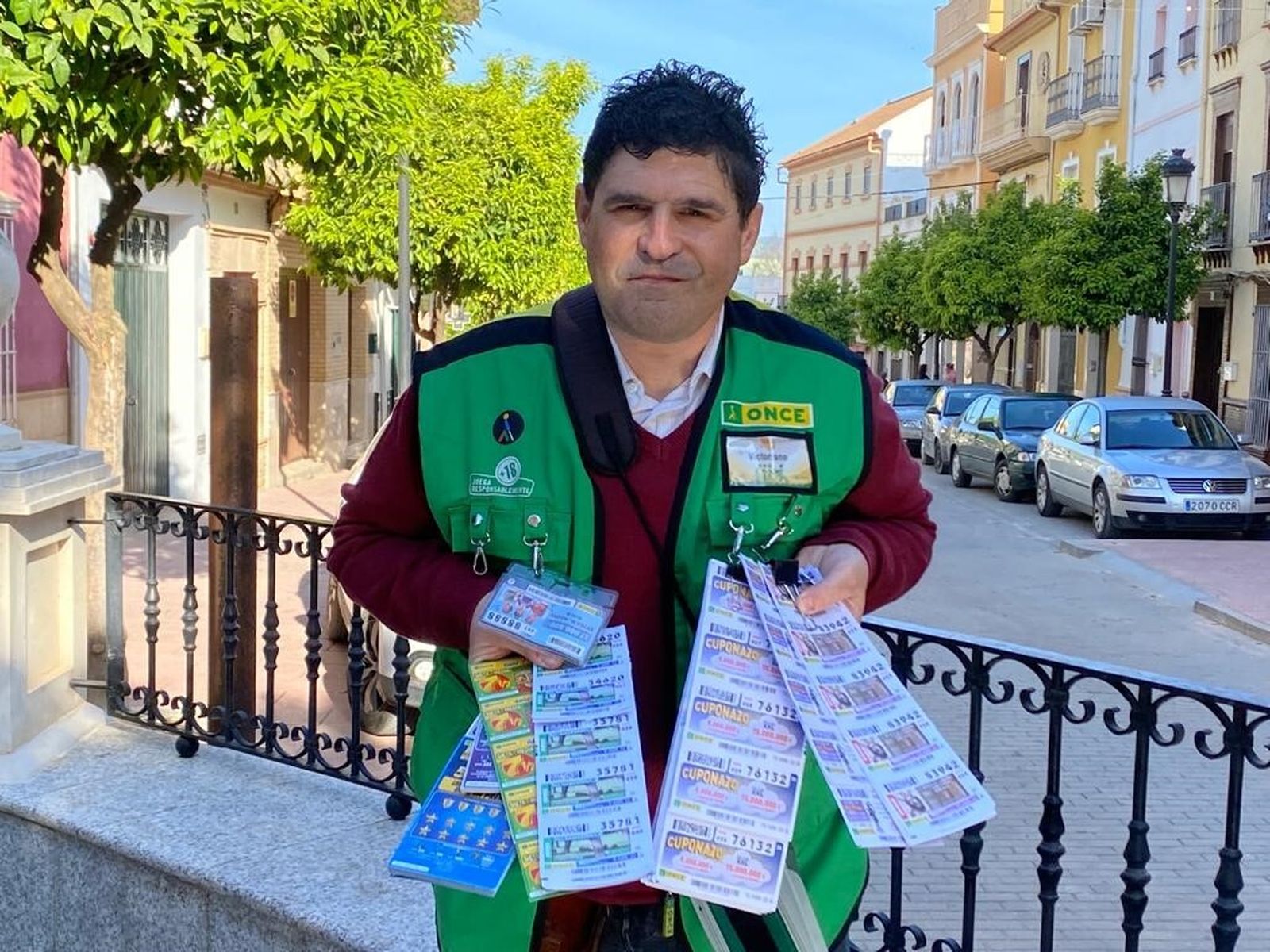 Victoriano Chamizo, vendedor de la ONCE en Lucena.