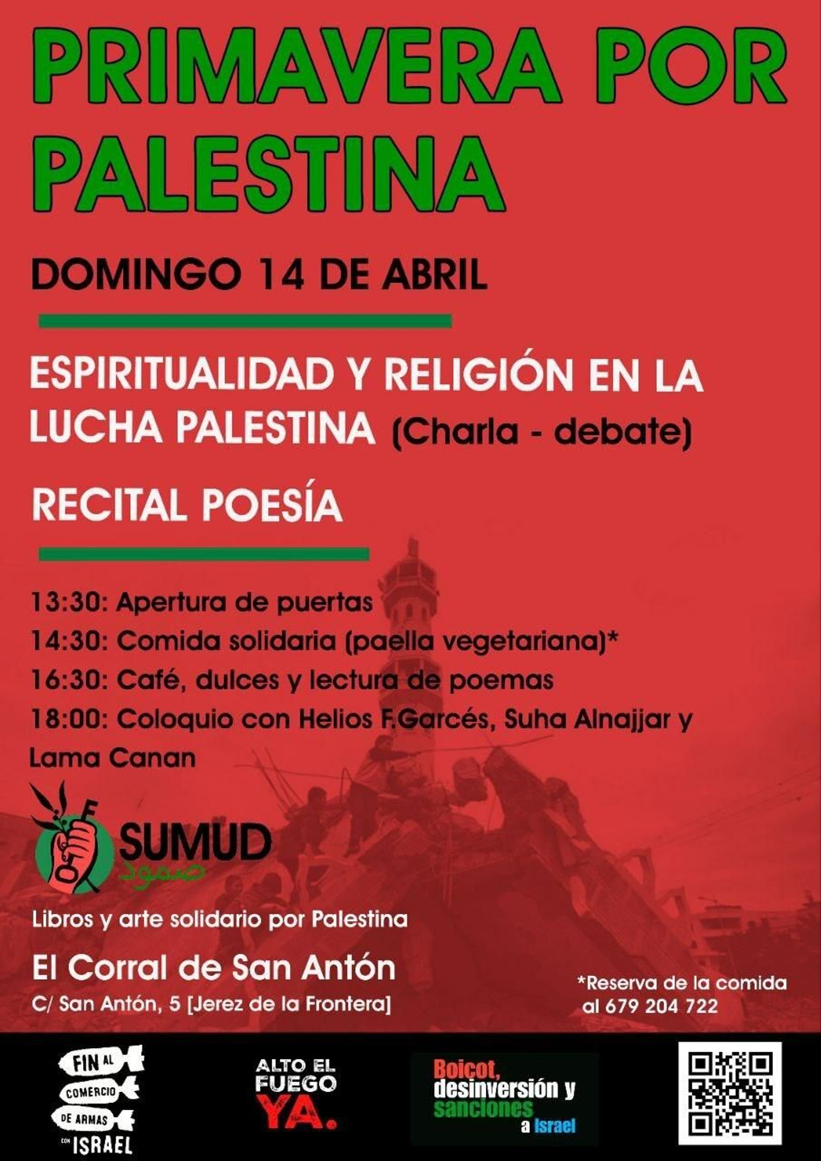 Cartel de 'Primavera por Palestina' en Jerez.