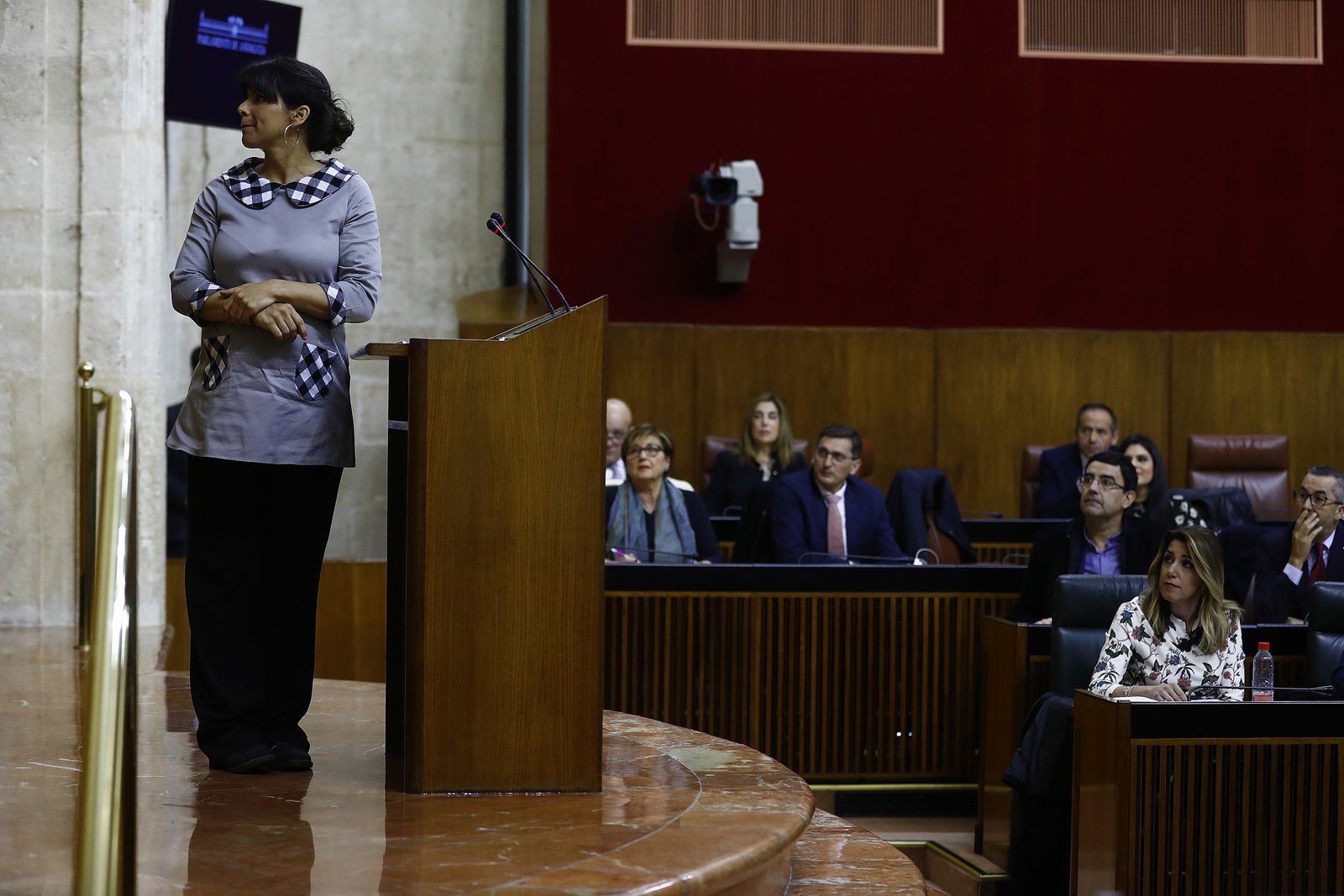 Teresa Rodríguez, antes de su intervención.