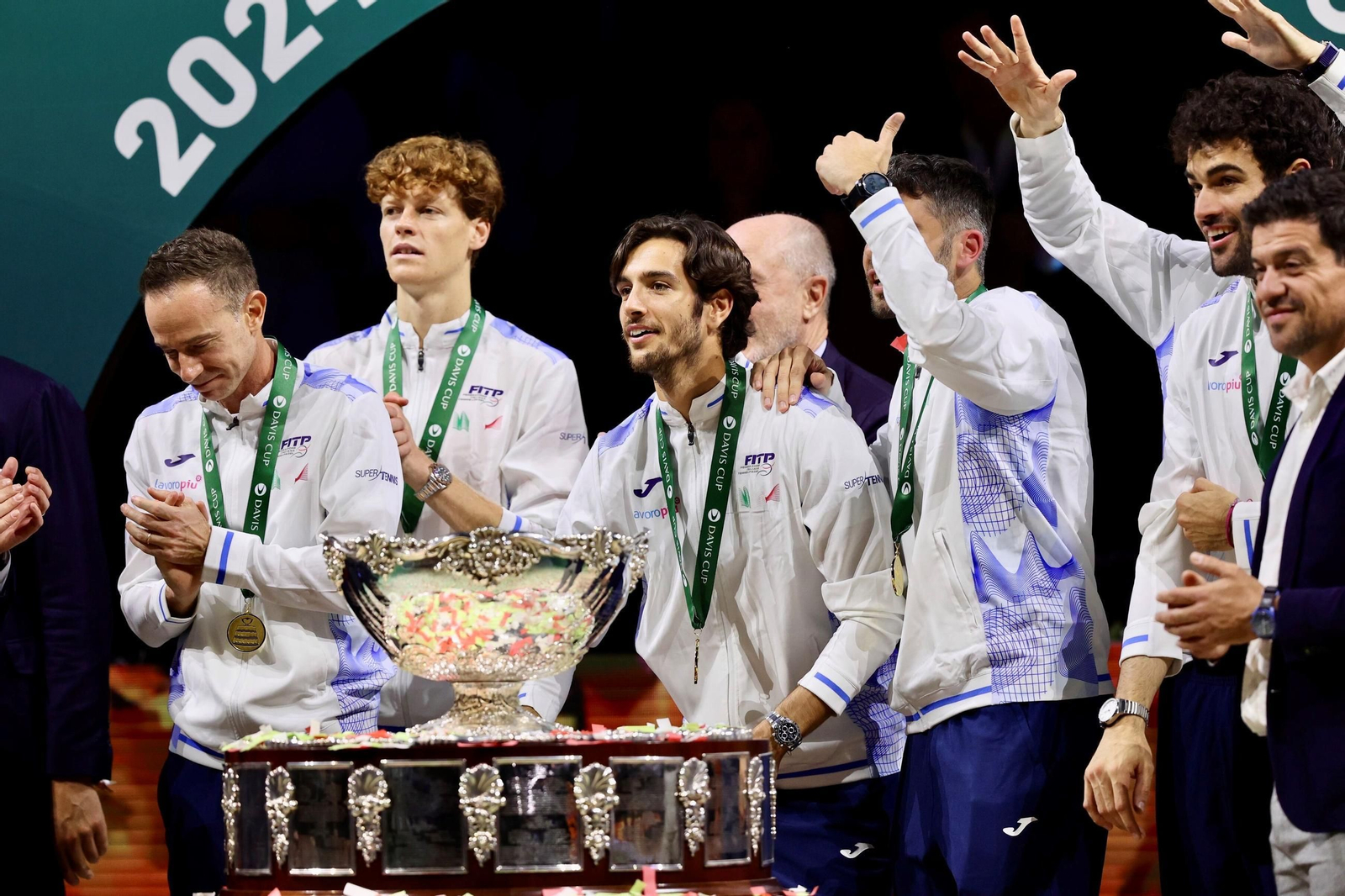 La celebración de Italia de la Copa Davis en Málaga, en fotos