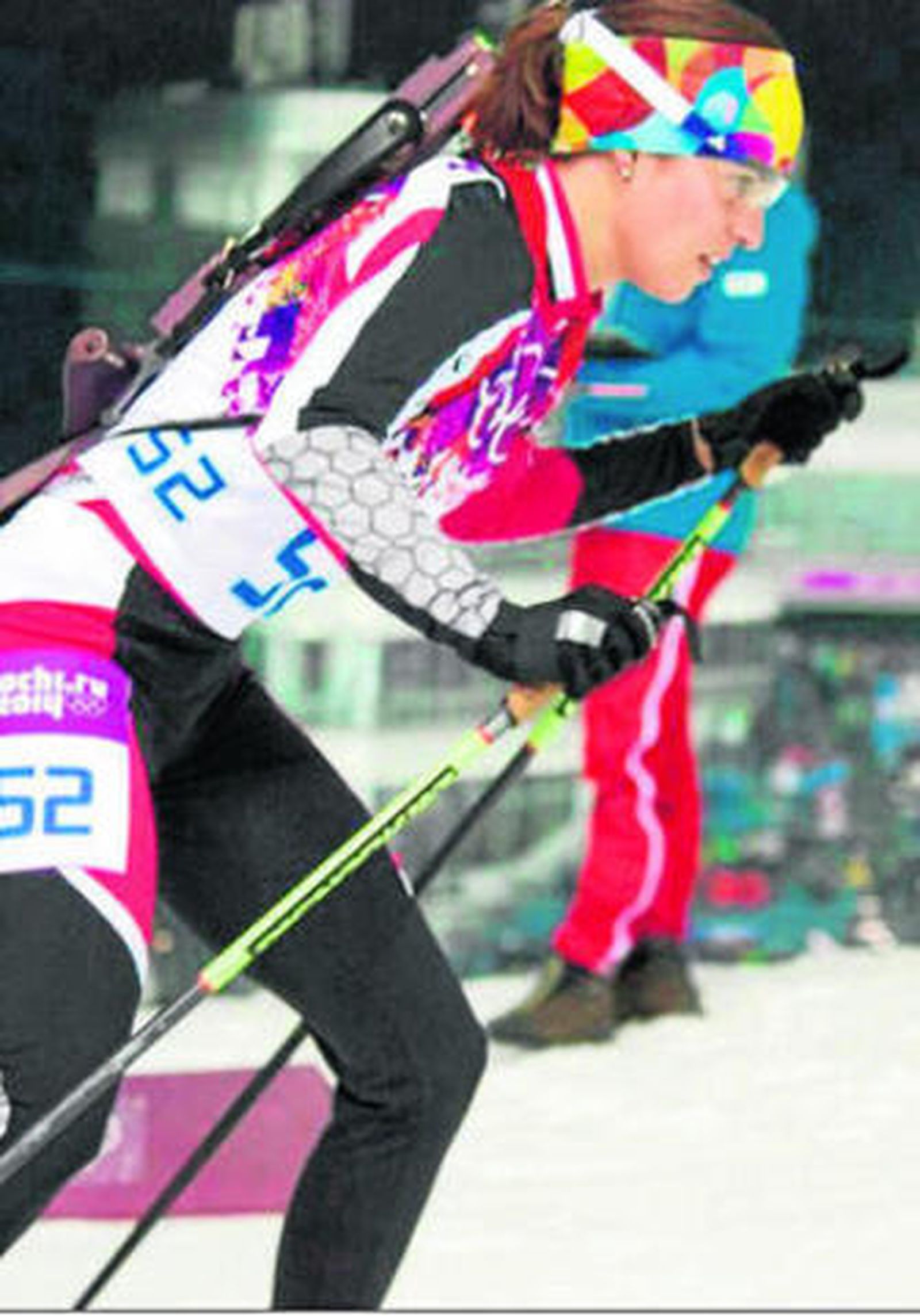 Victoria Padial esquía durante la persecución del martes pasado.