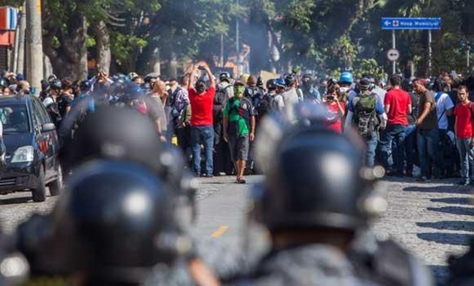 Siete heridos en la primera manifestación contra el Mundial en Sao Paulo