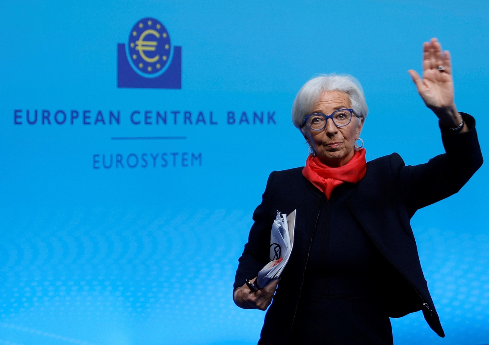Christine Lagarde, presidenta del BCE, a finales del año pasado en rueda de prensa