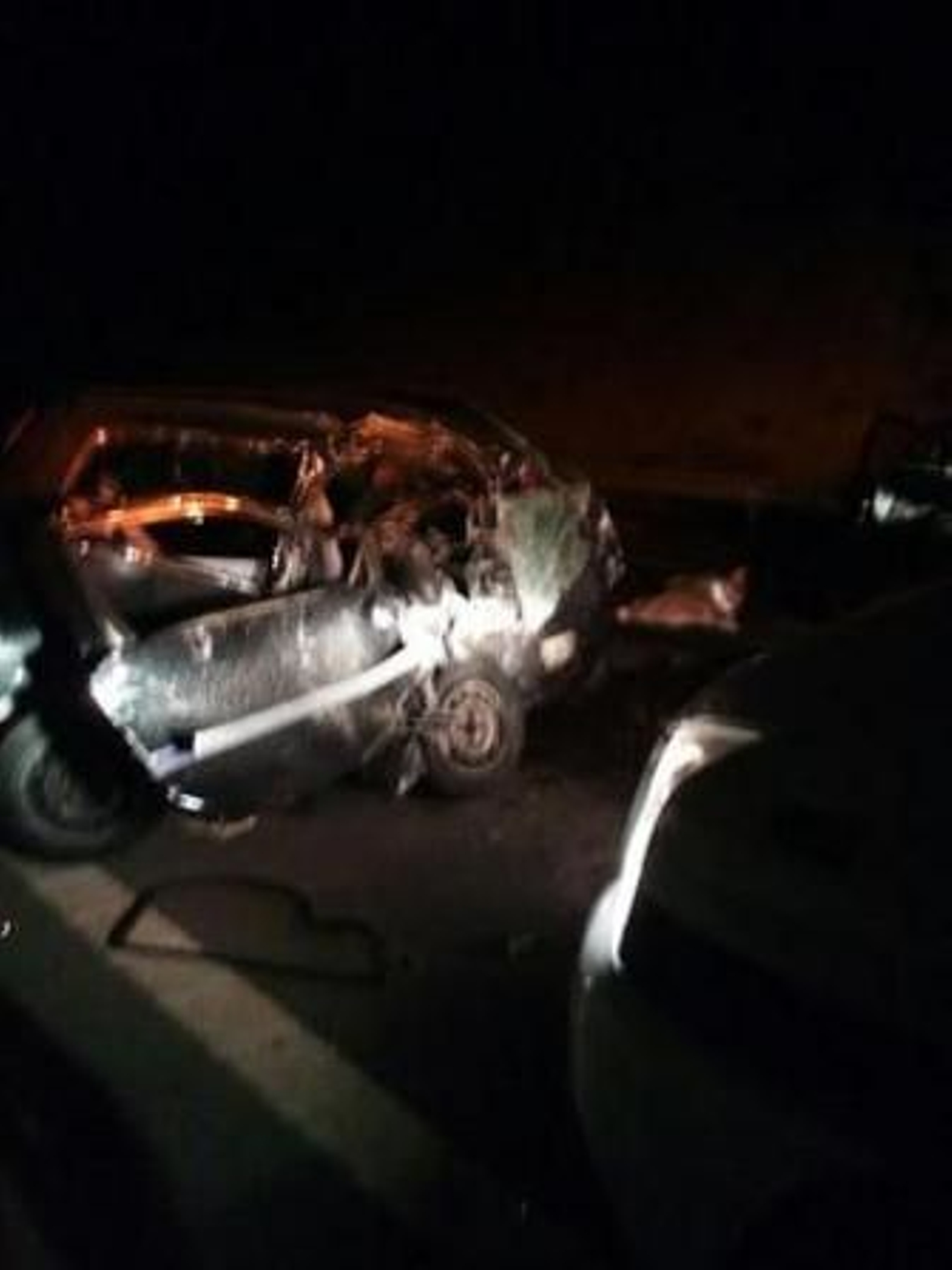 Imagen del accidente que en la noche de ayer se produjo en la Autovía del Almanzora.