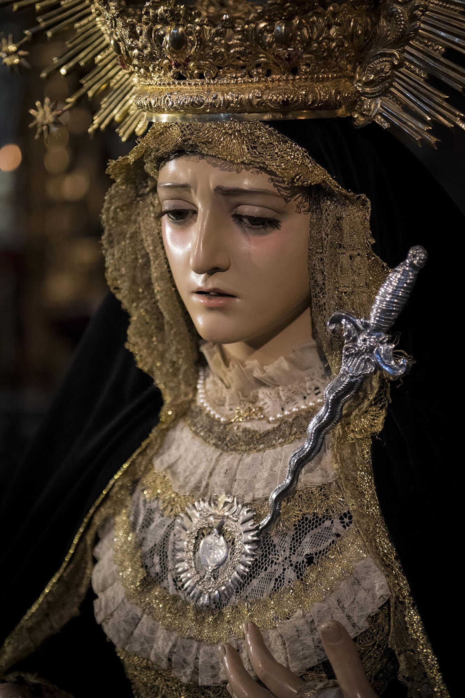 La Virgen de la Piedad, titular mariana de la cofradía, del siglo XIX