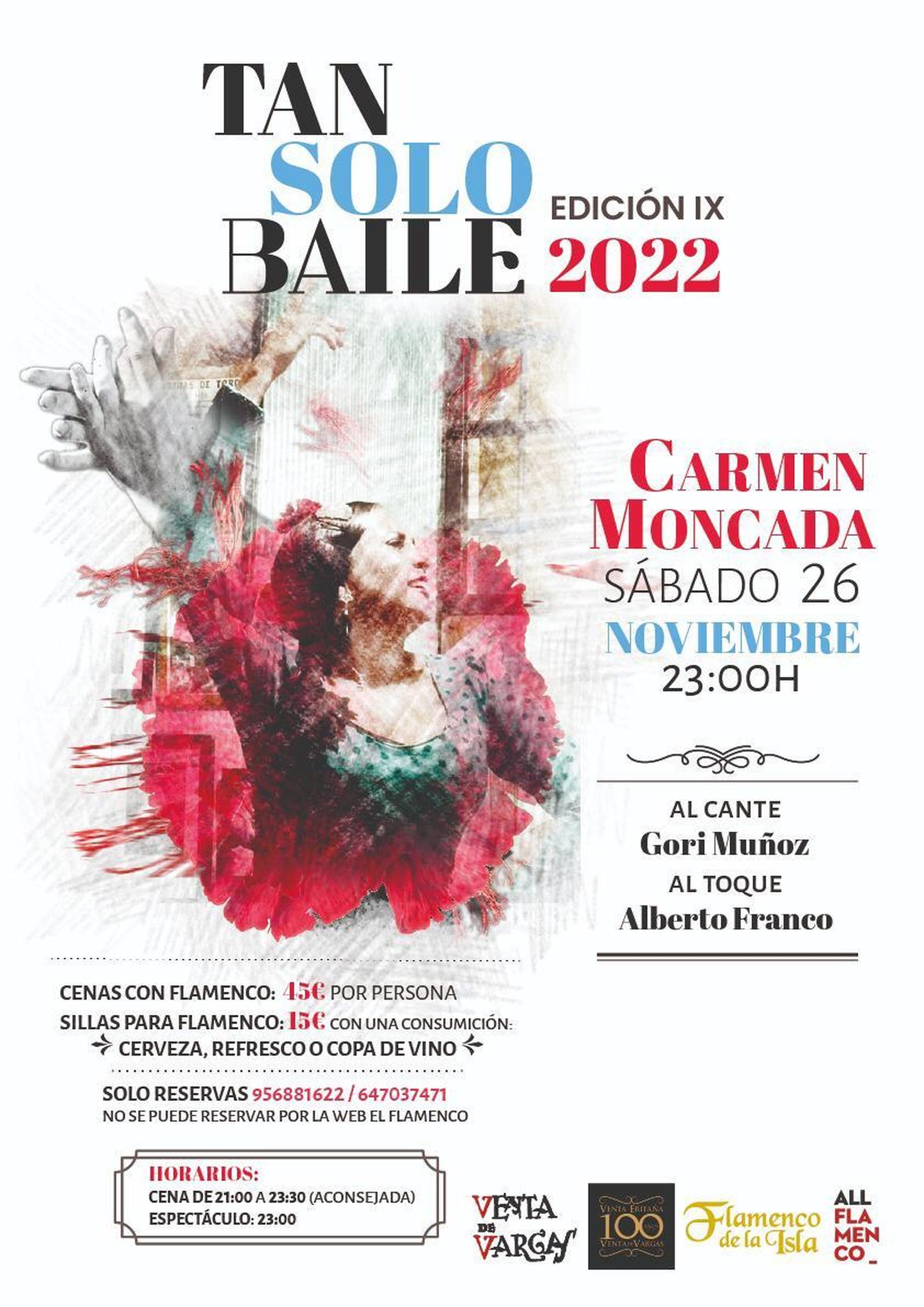 Cartel de la actuación de Carmen Moncada en la Venta de Vargas.