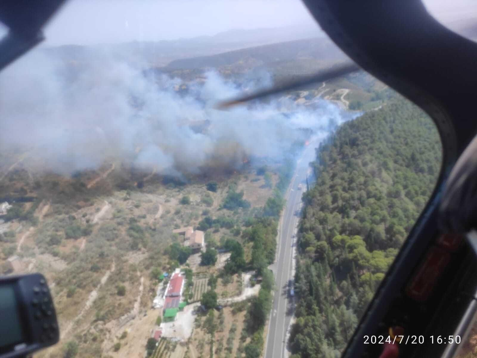 Imágenes del incendio en Víznar. Imágenes del incendio en Víznar.