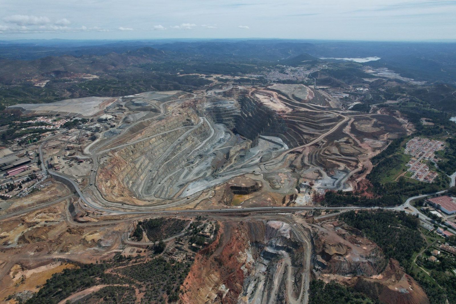 Vista aérea de los yacimientos de Riotinto.