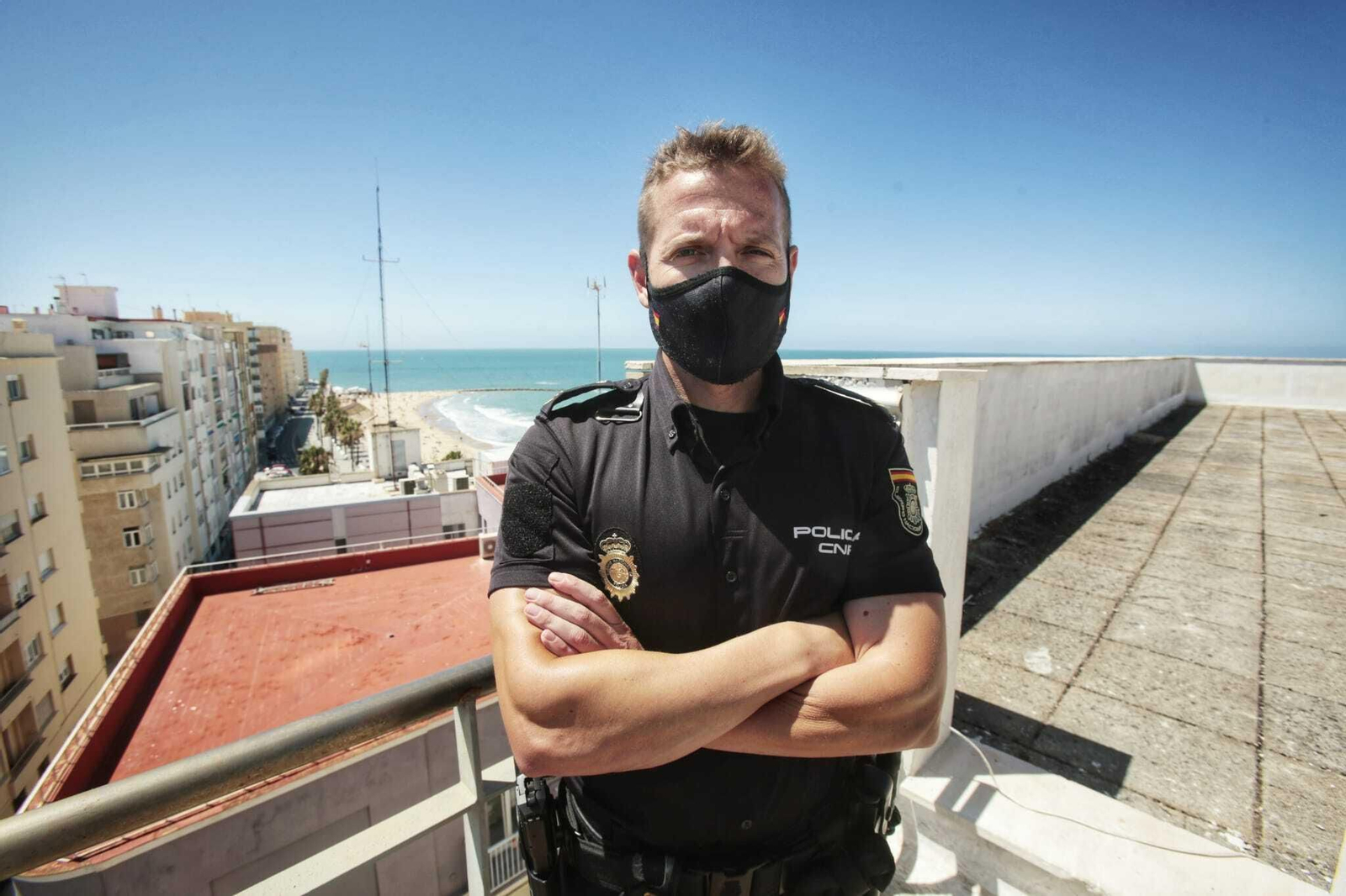 José Antonio, en la azotea de la comisaría provincial de Cádiz.
