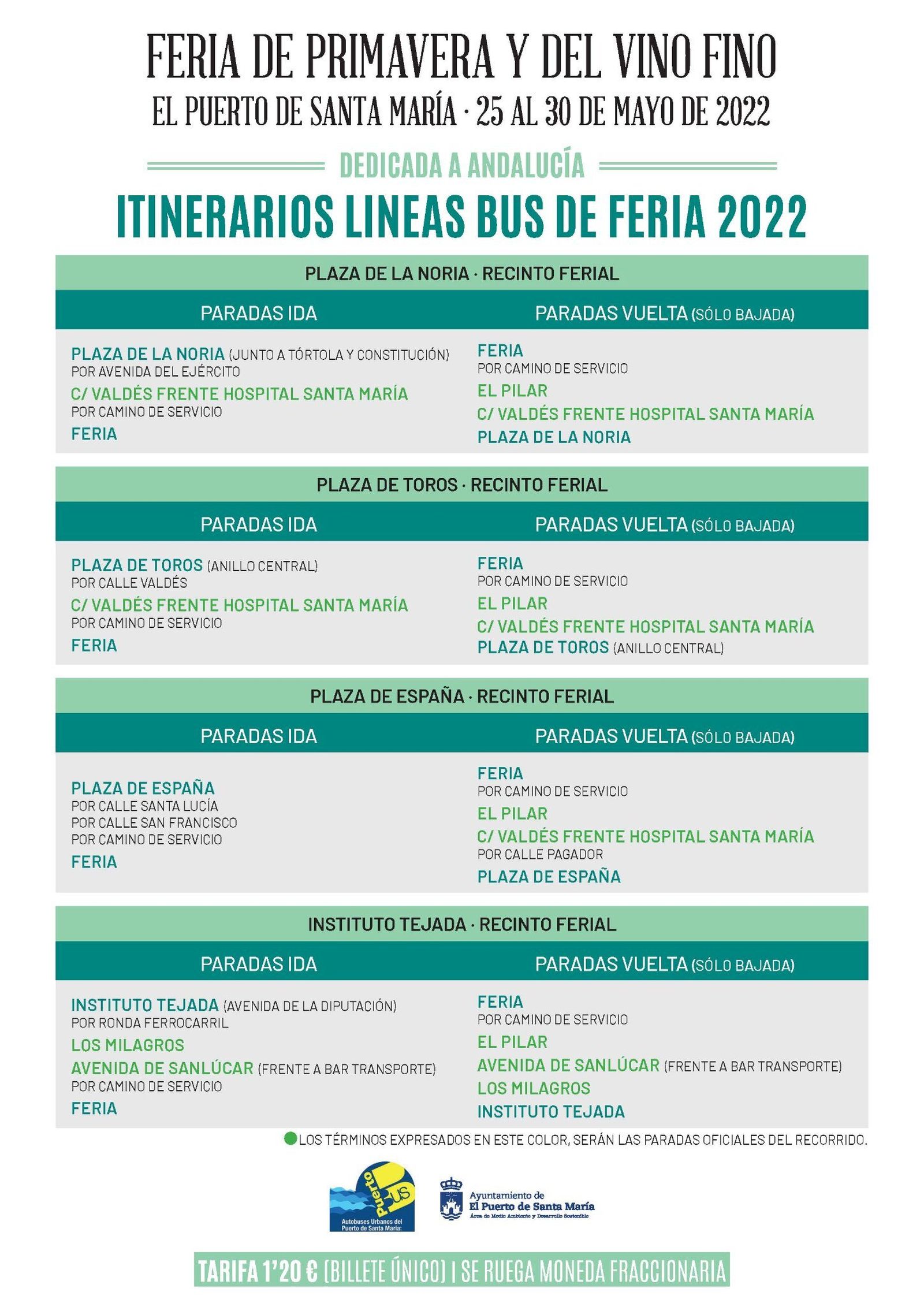 Líneas de autobuses locales hasta la Feria.