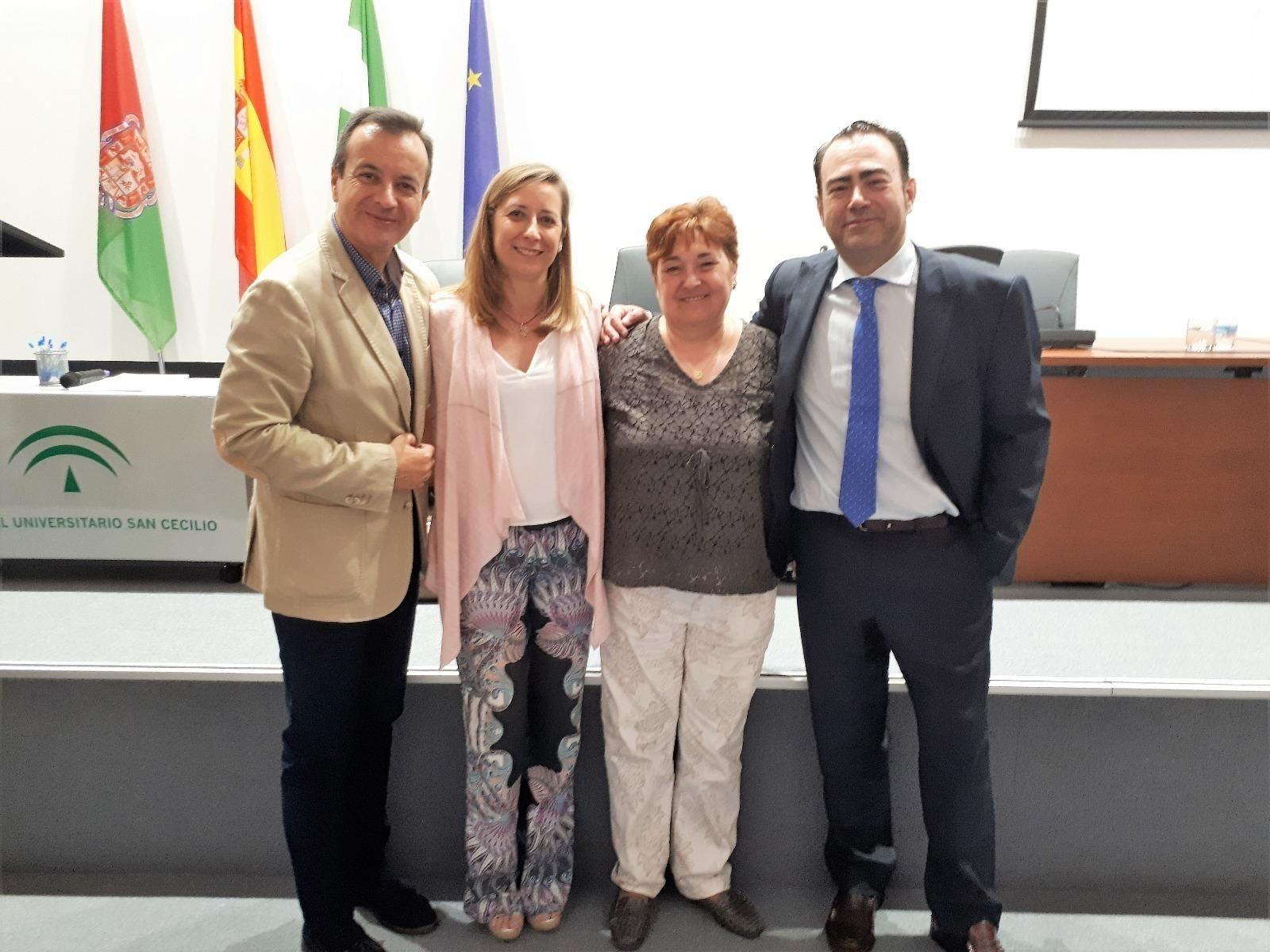 Higinio Almagro, Eva María Jiménez, Francisca Antón y José Luis Gutiérrez, en la toma de posesión.