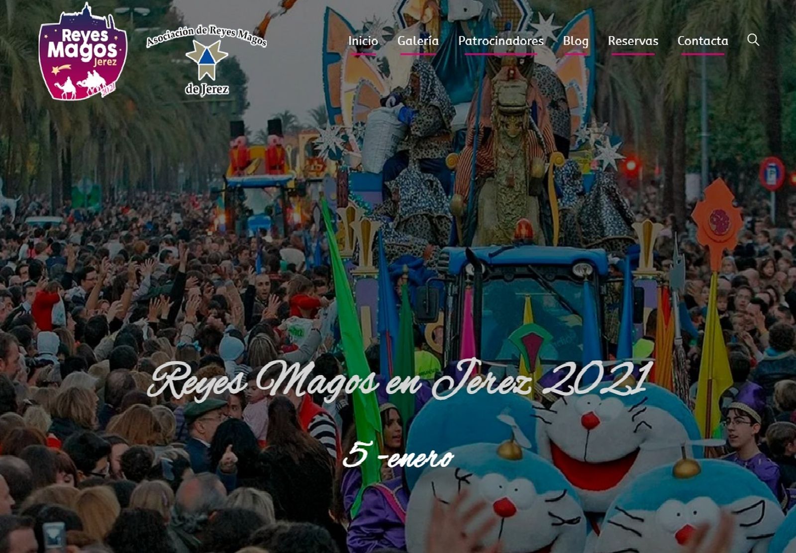 Portada de la web de los Reyes Magos de Jerez.