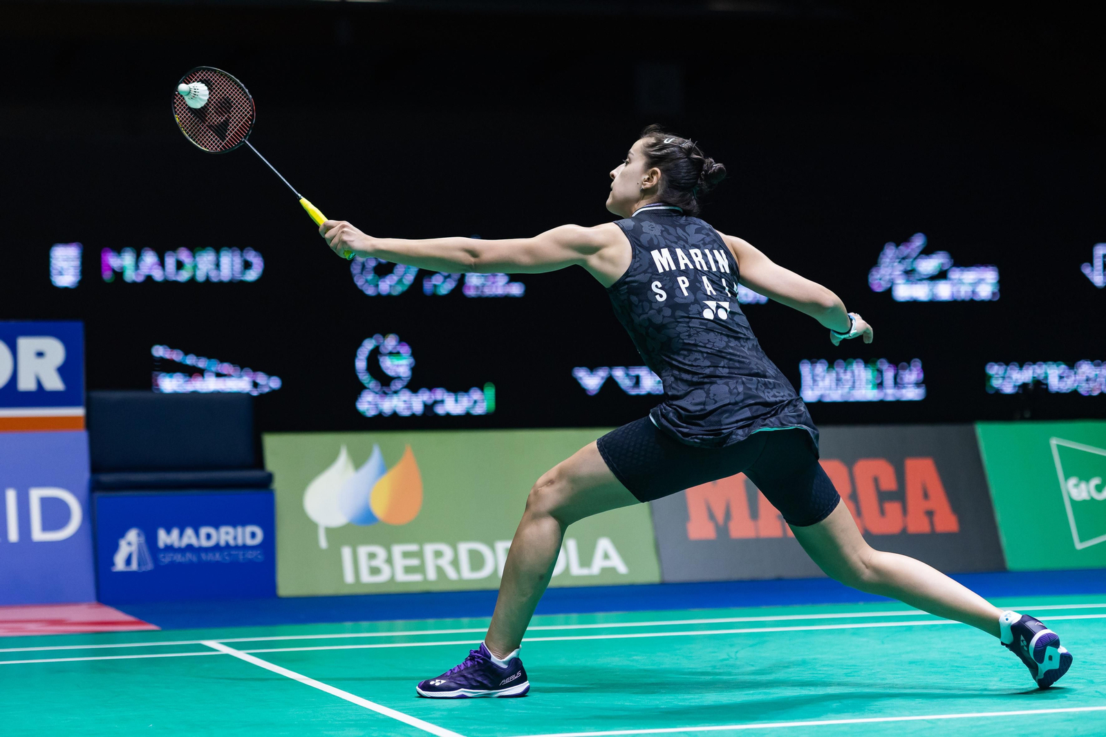 Carolina Marín durante las semifinales del Masters de Madrid.