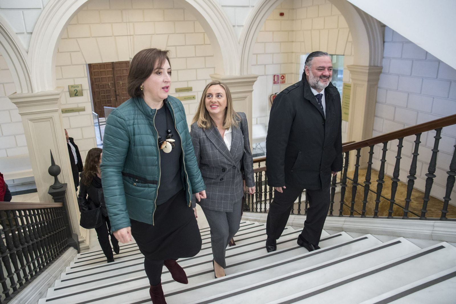 Sandra García, nueva delegada del Gobierno en Andalucía, junto a Marifrán Carazo y Pablo García