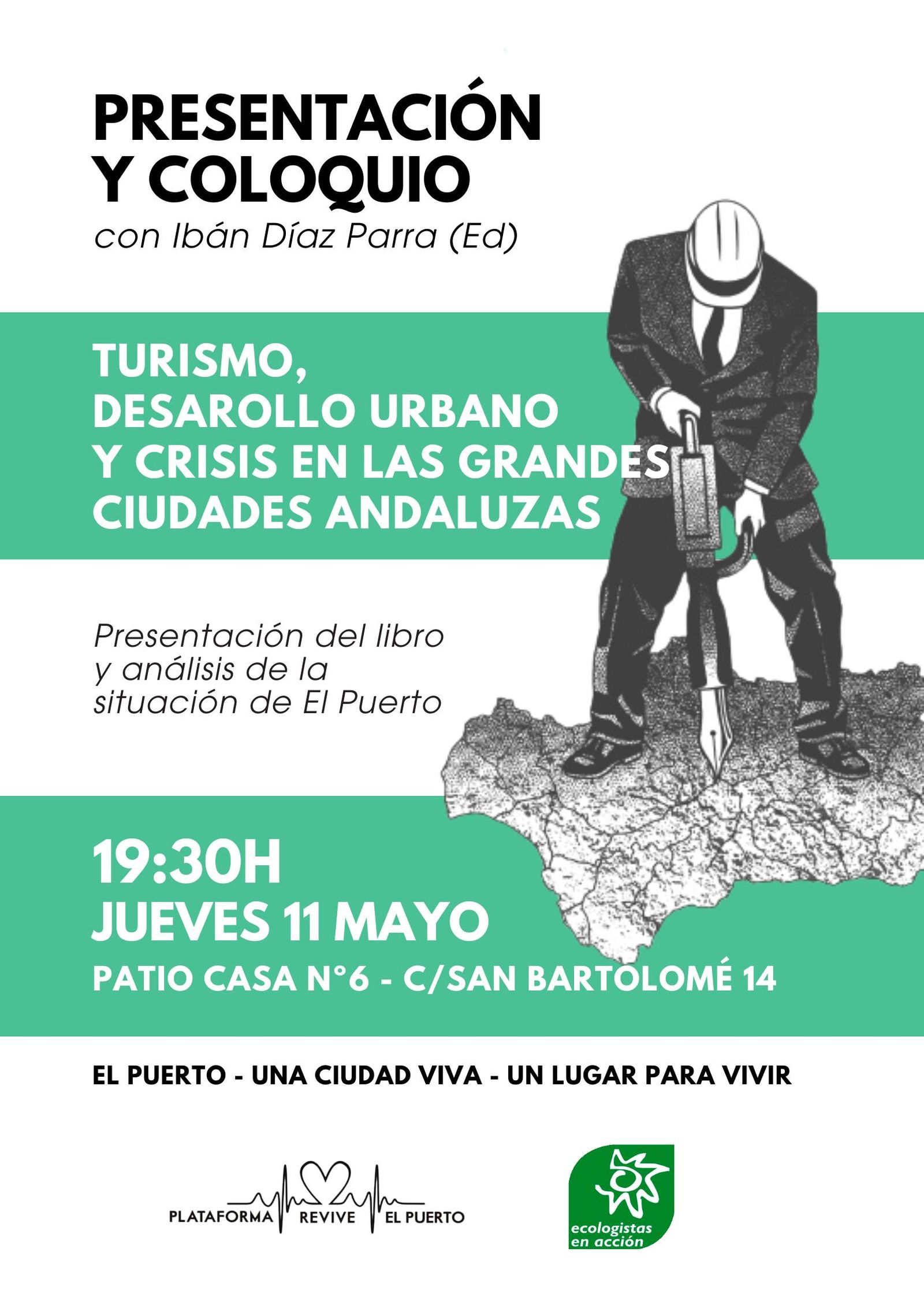 El cartel anunciador del coloquio y la presentación del libro.