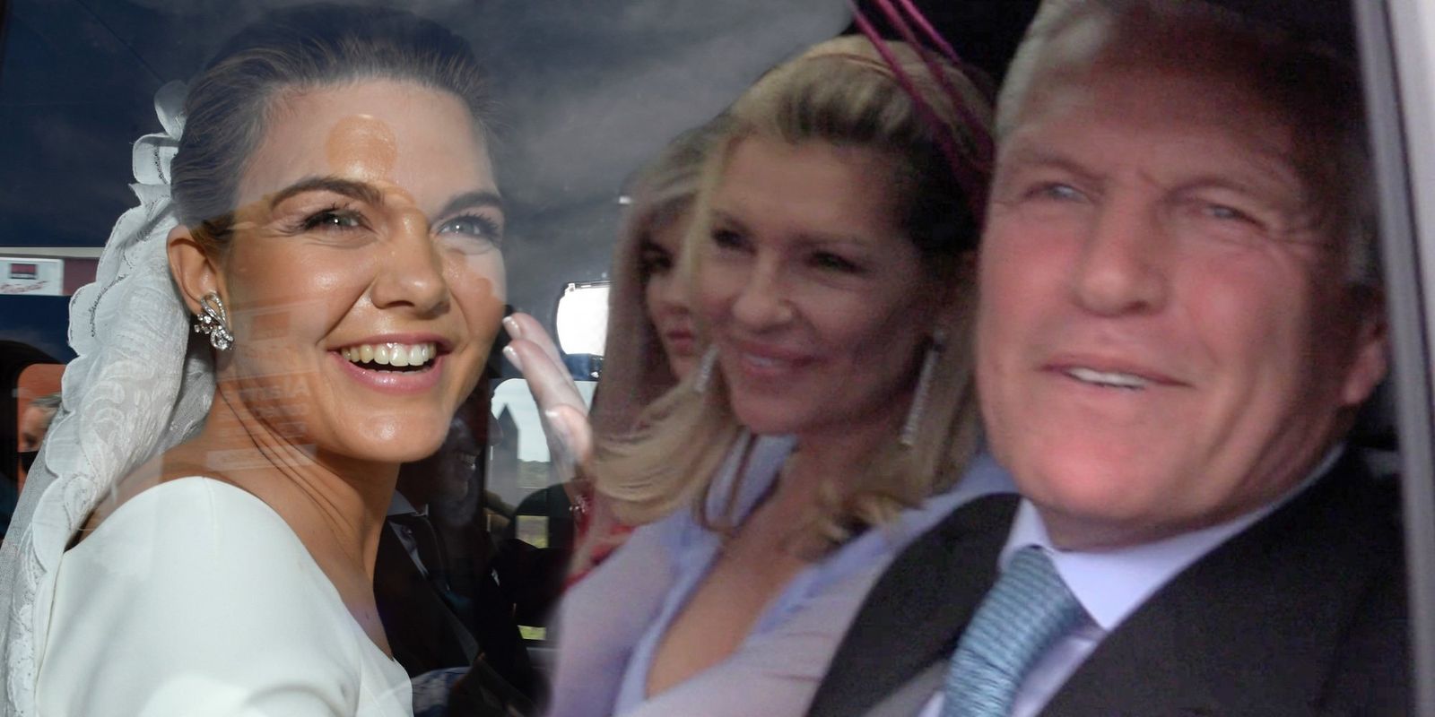 Fotomontaje de Alejandra Ruiz, vestida de novia, y a la dcha. sus padres: Espartaco y Patricia Rato.