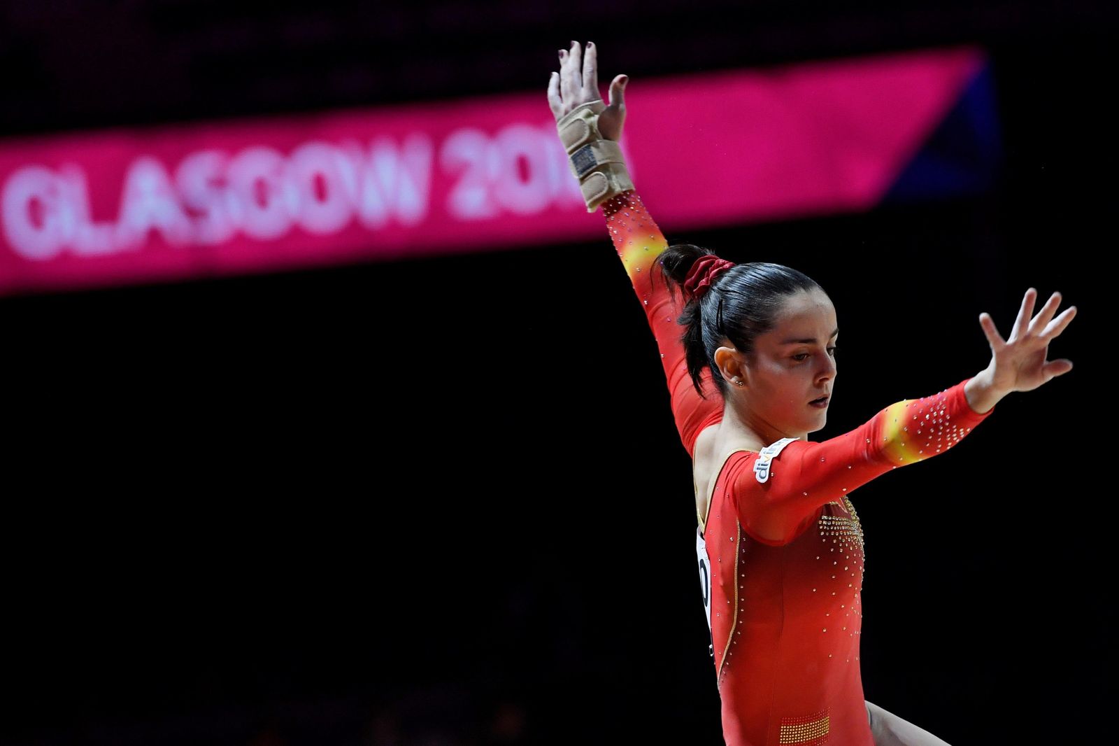 Ana Pérez, durante su ejercicio de suelo.