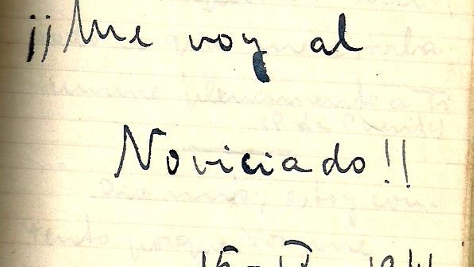 Manuscrito de Jorge Loring anunciando su ingreso en la orden de los jesuitas.
