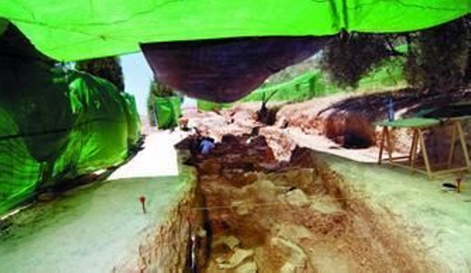 Los arqueólogos trabajan en la zona.