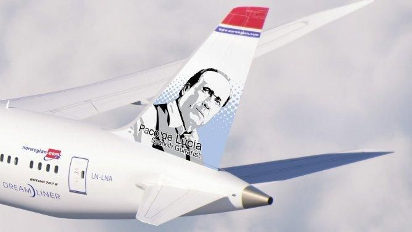 Así quedará el Dreamliner con la imagen del guitarrista.