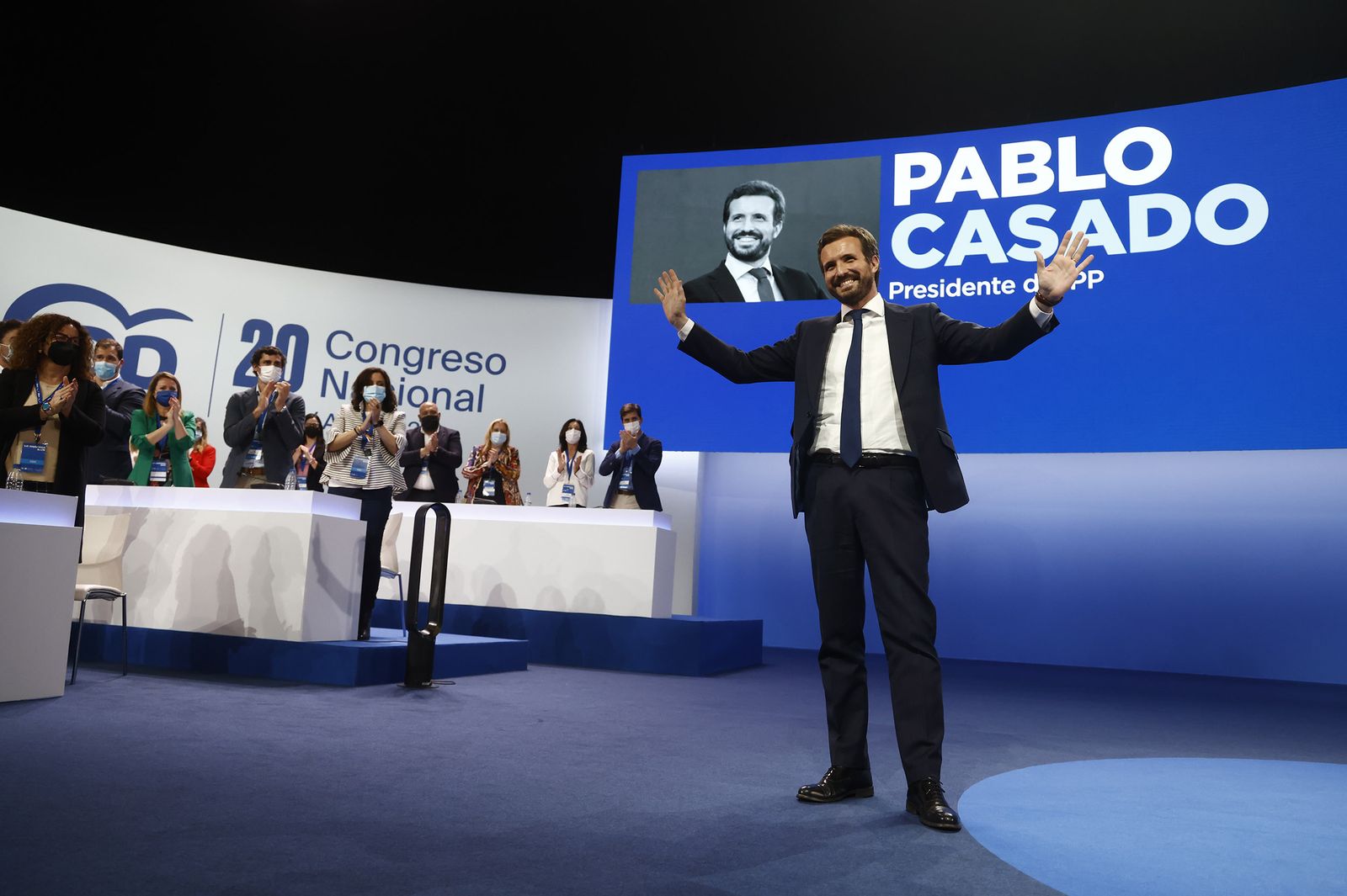 Pablo Casado, el pasado abril el congreso nacional del PP en Sevilla en el que fue relevado por Feijóo
