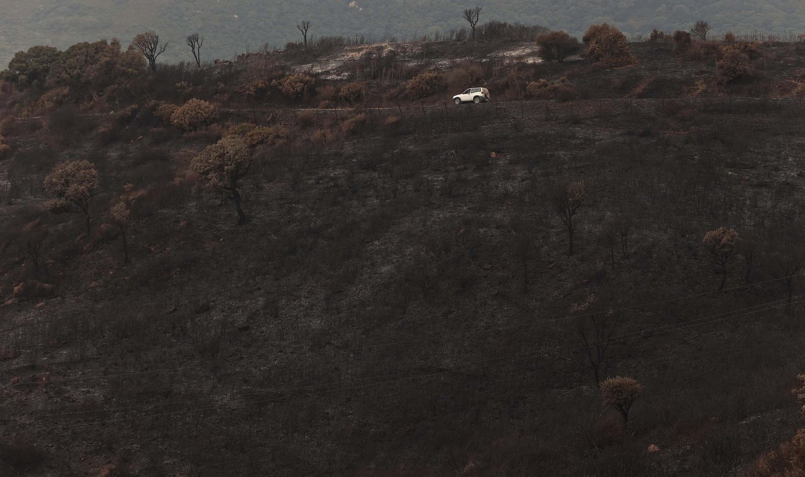 Fotos de los efectos del incendio en el Puerto del Laurel en Algeciras