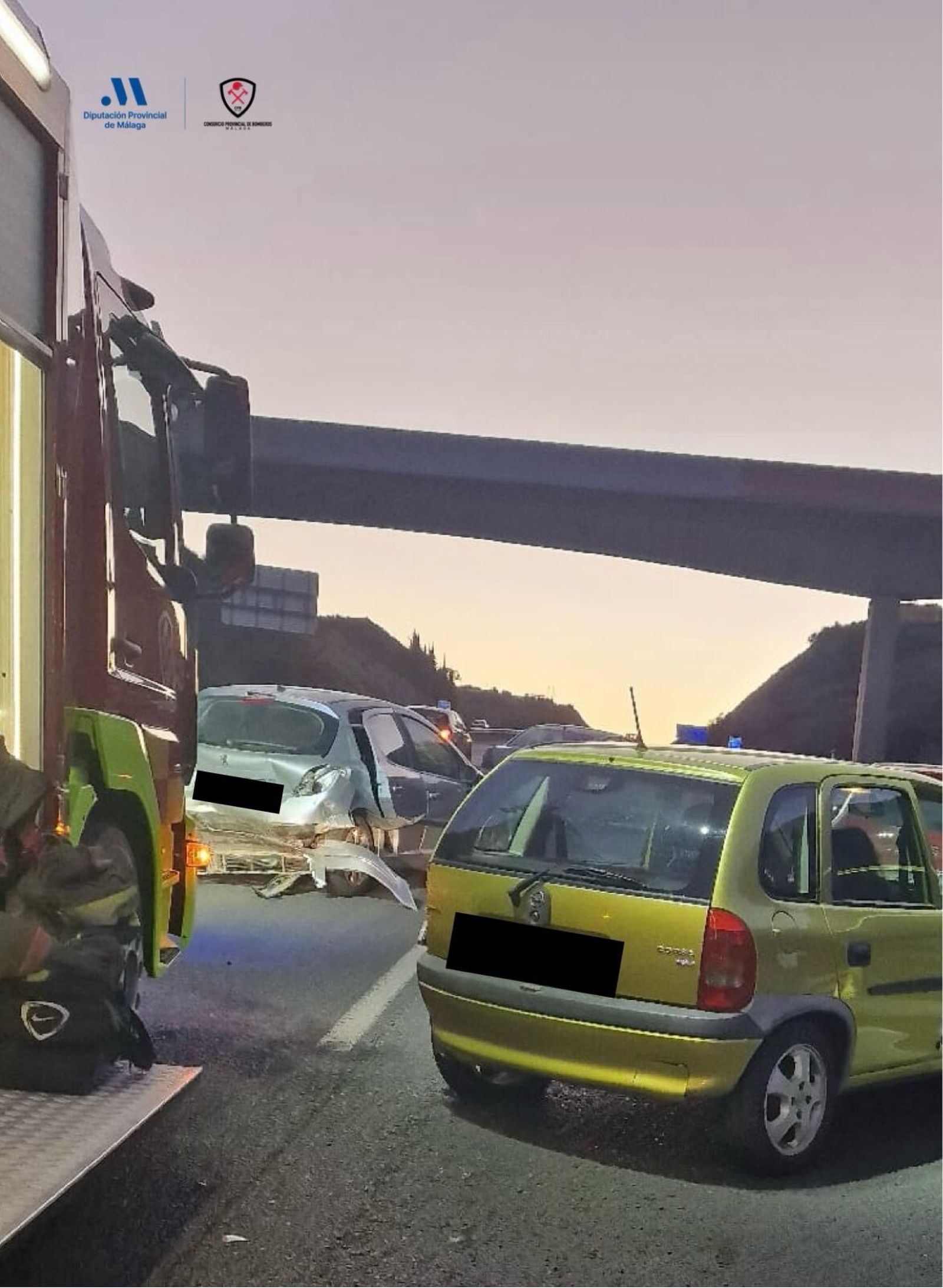 Imagen del accidente en Vélez-Málaga.