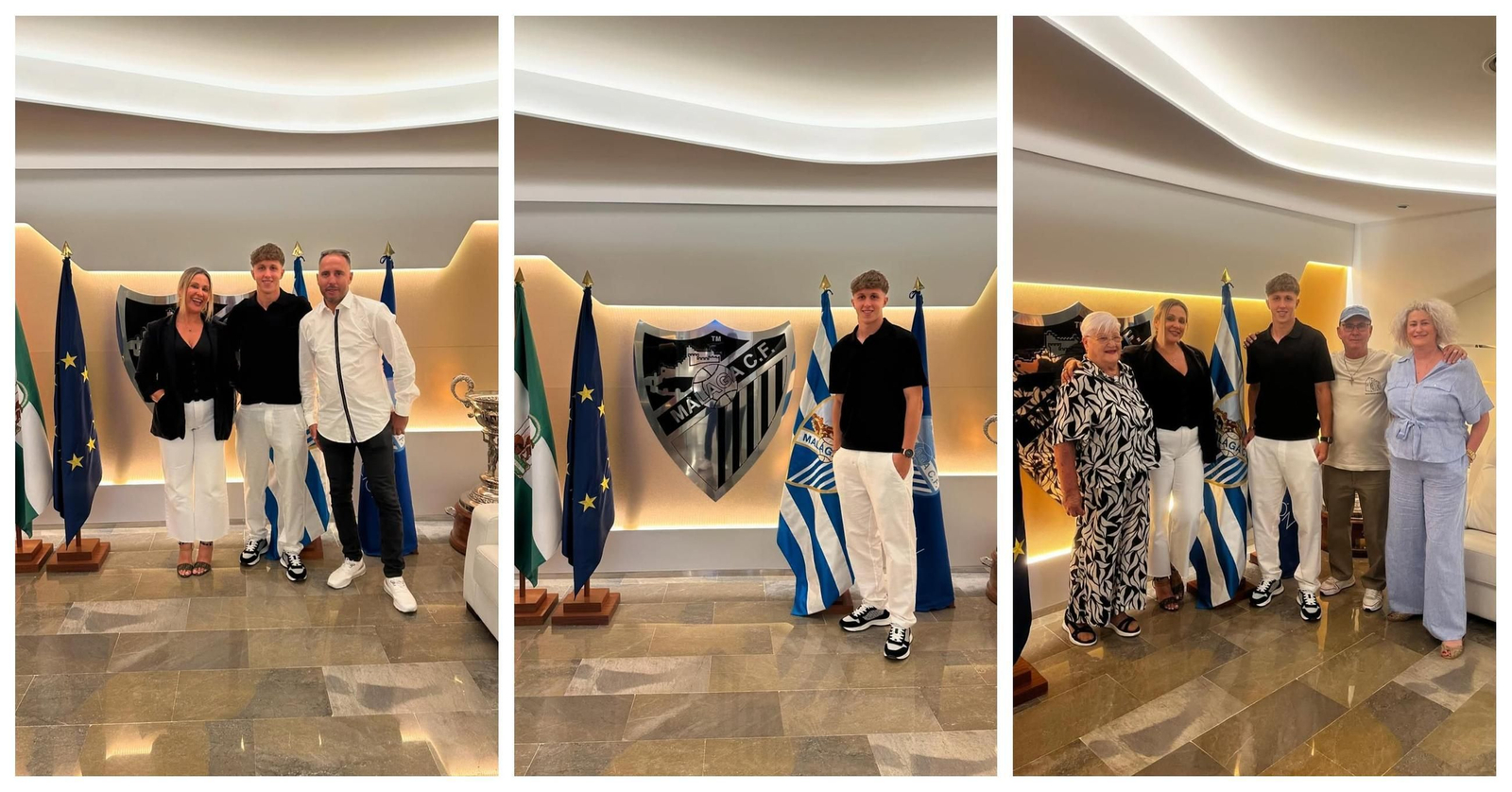 Ali El Failali Gallego y su familia en La Rosaleda