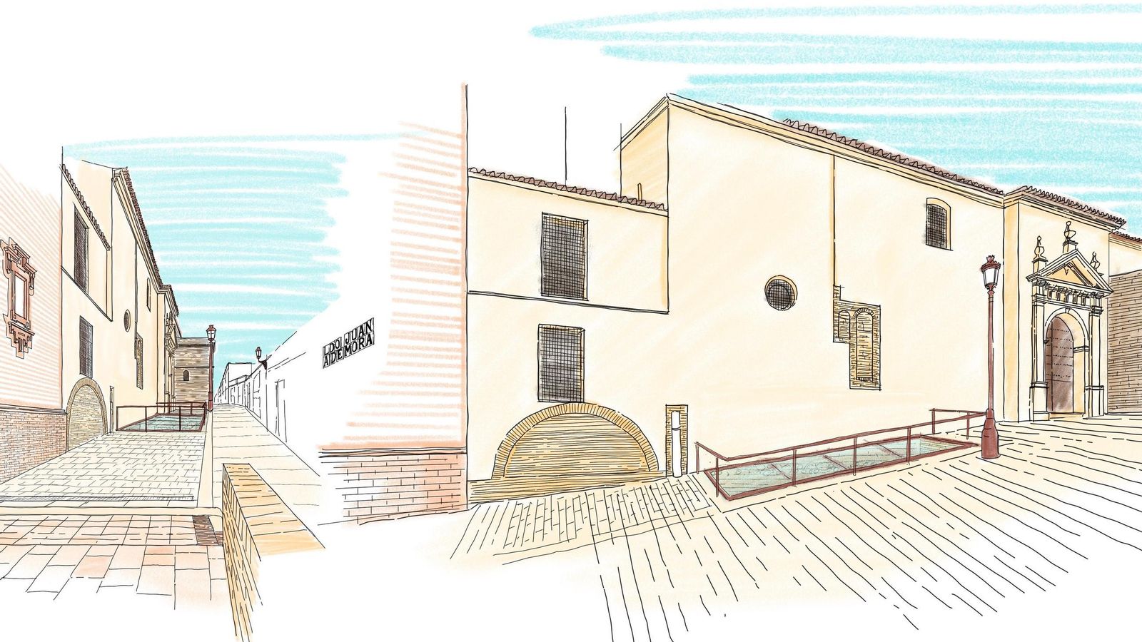 Exposición de los restos arqueológicos junto a la Iglesia de San Pedro.