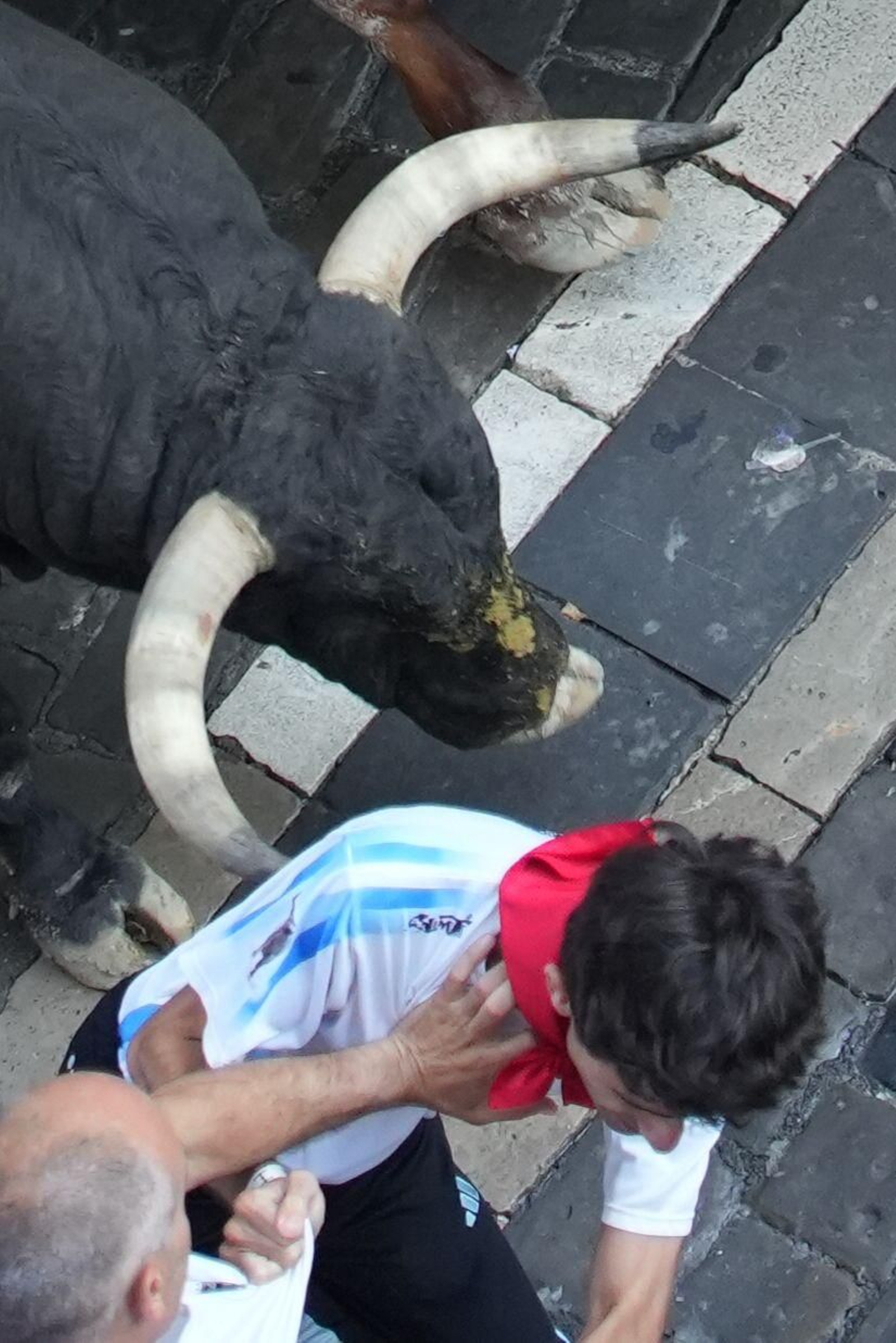 La bravura de Tarifa se hace notar en Pamplona: tres heridos en un encierro con toros de La Palmosilla