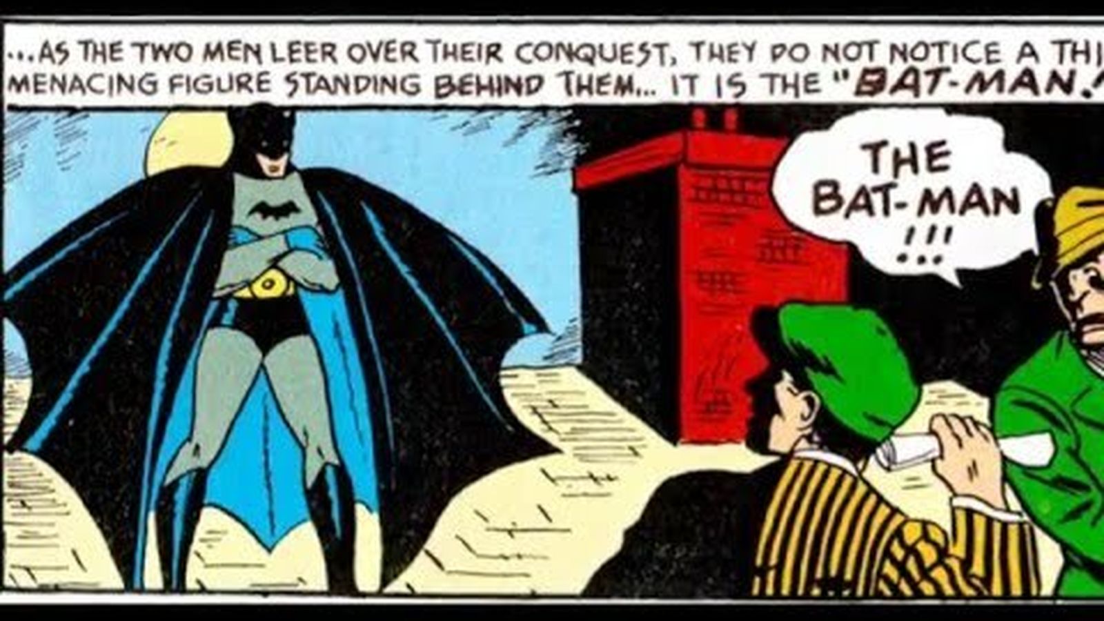 Una de las primeras viñetas que se publicaron de Batman en 1939.