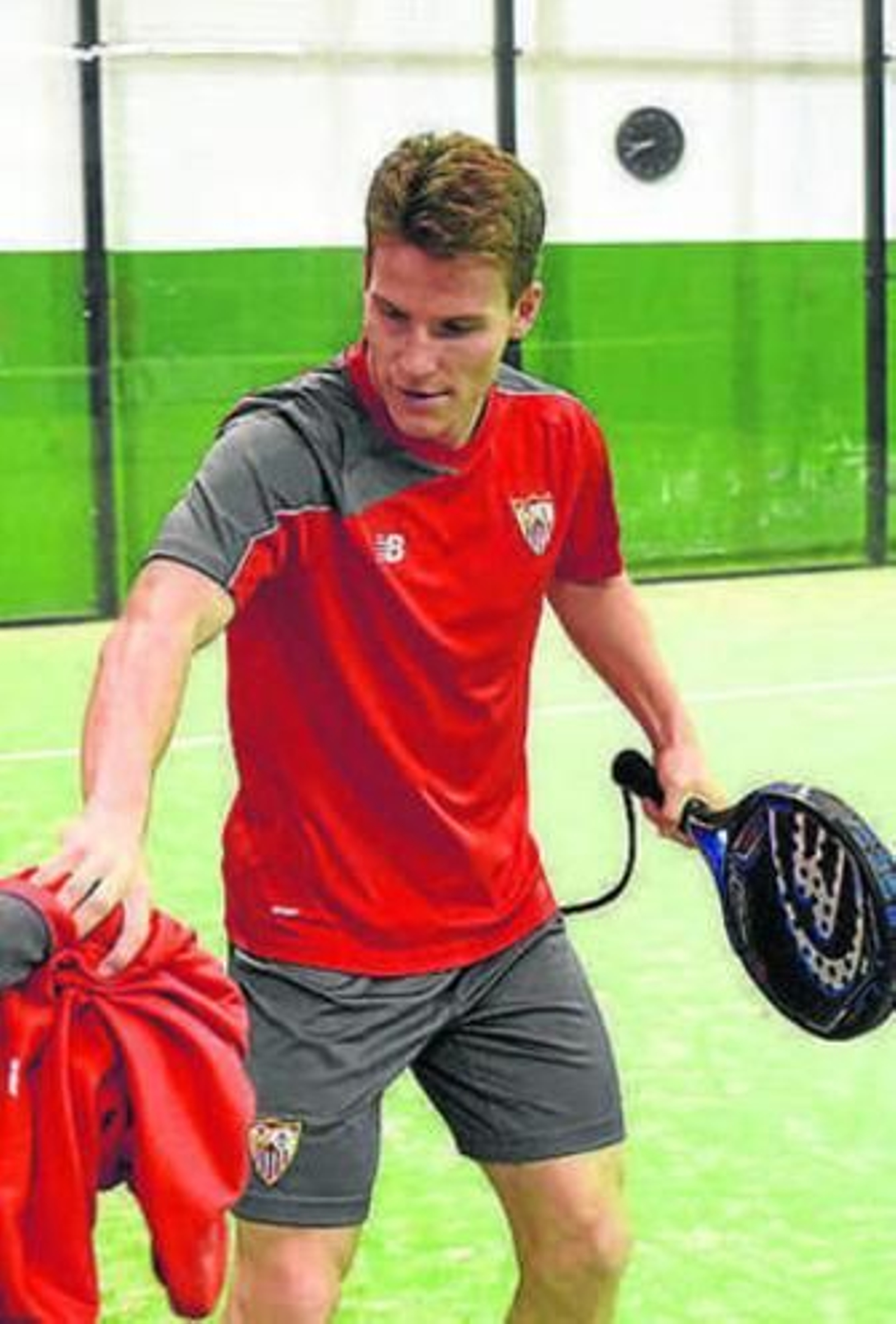 Gameiro, en la actividad de pádel.