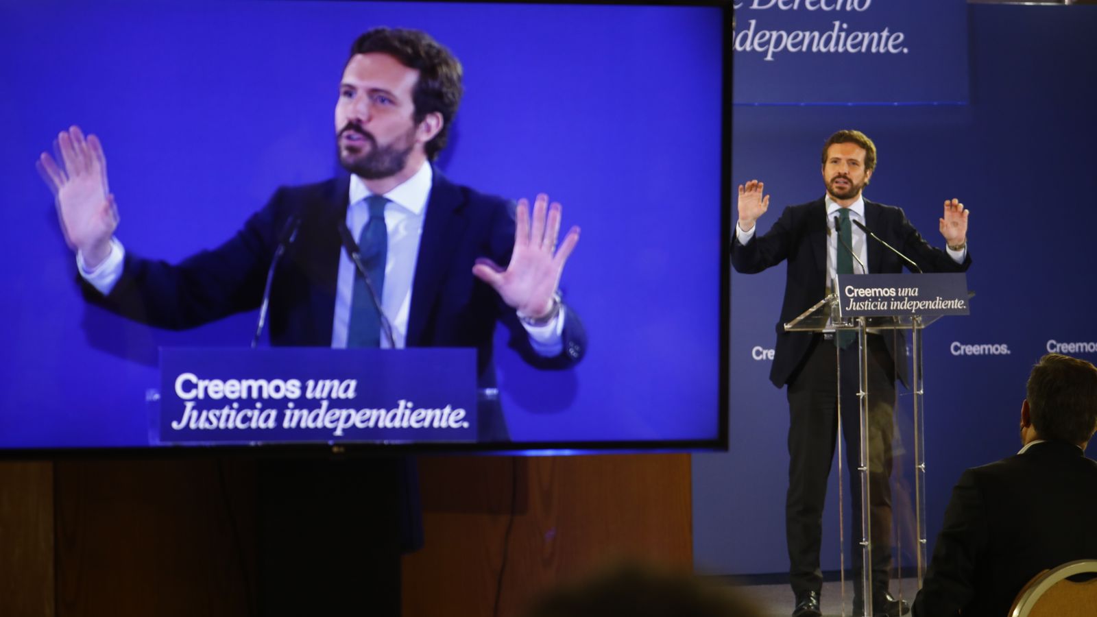 Un momento de la intervención de Pablo Casado.