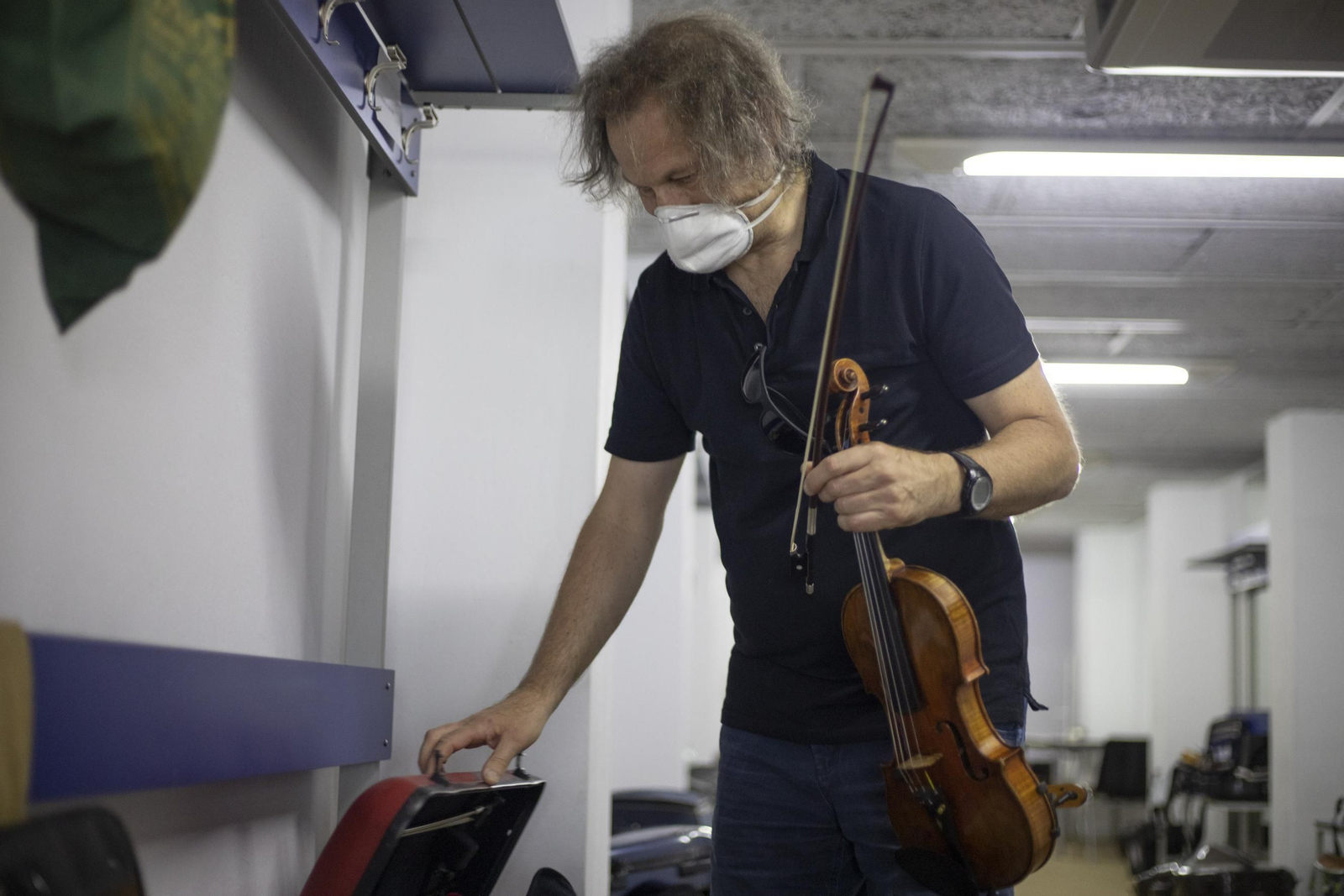 Fotos del primer ensayo de la Orquesta Ciudad de Granada tras la crisis del Covid-19