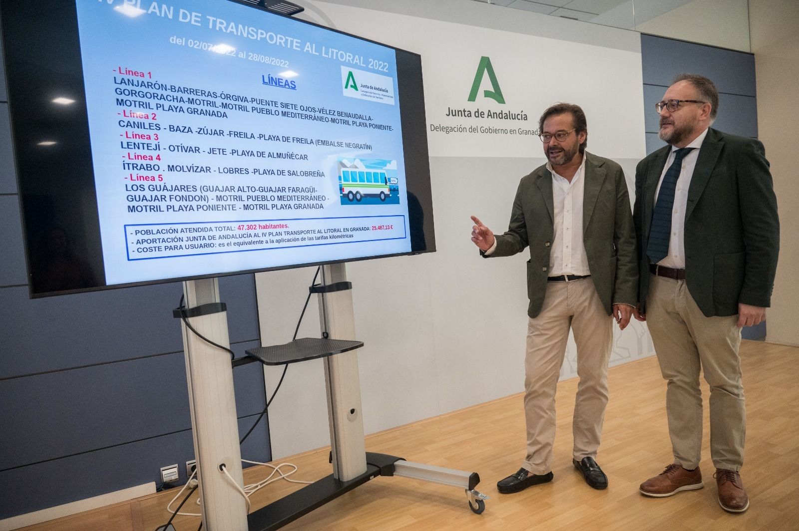 Presentación del IV Programa Estival de Transporte al Litoral en Granada