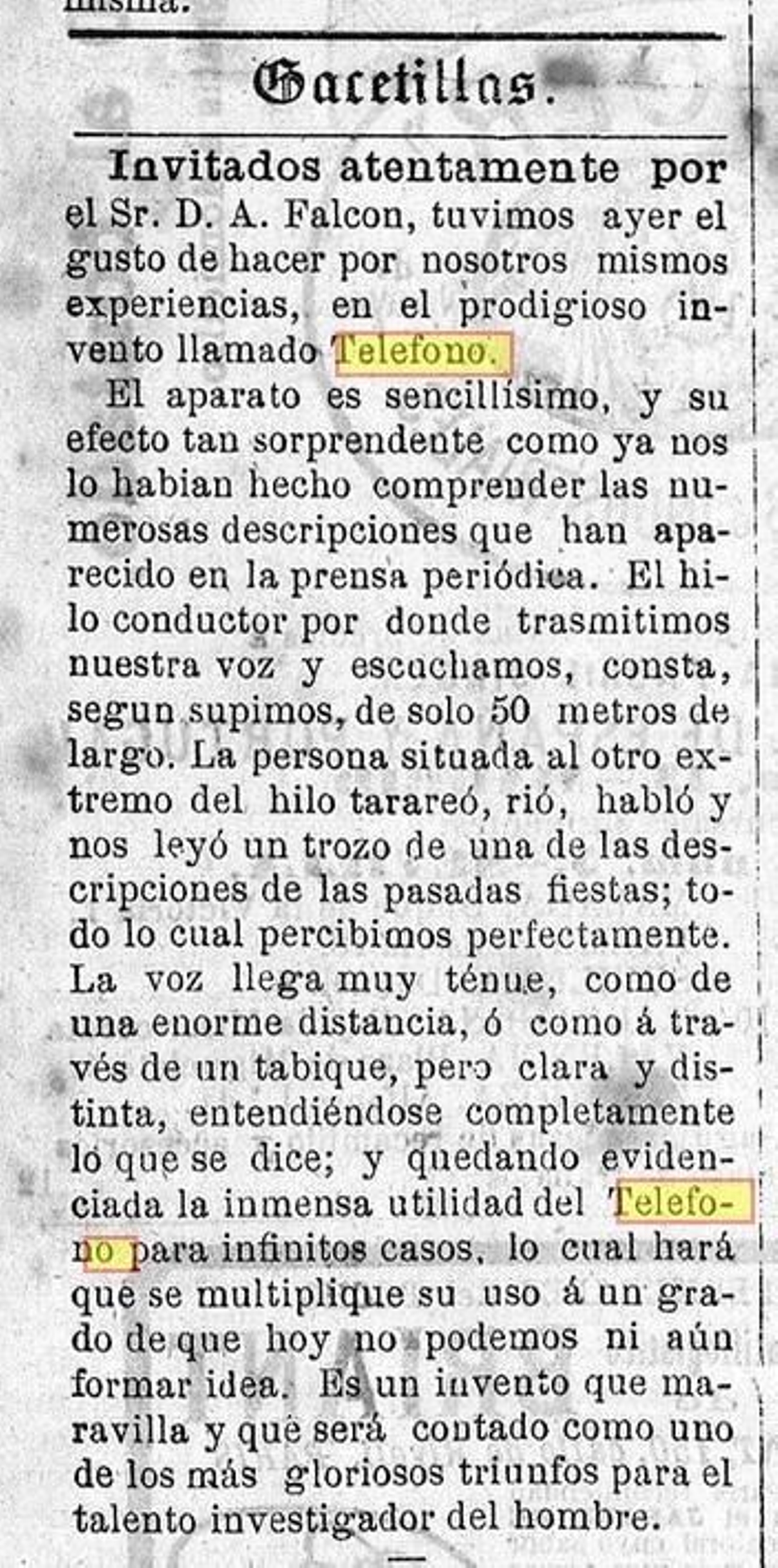 Noticia publicada en El Guadalete el 31 de enero de 1878.
