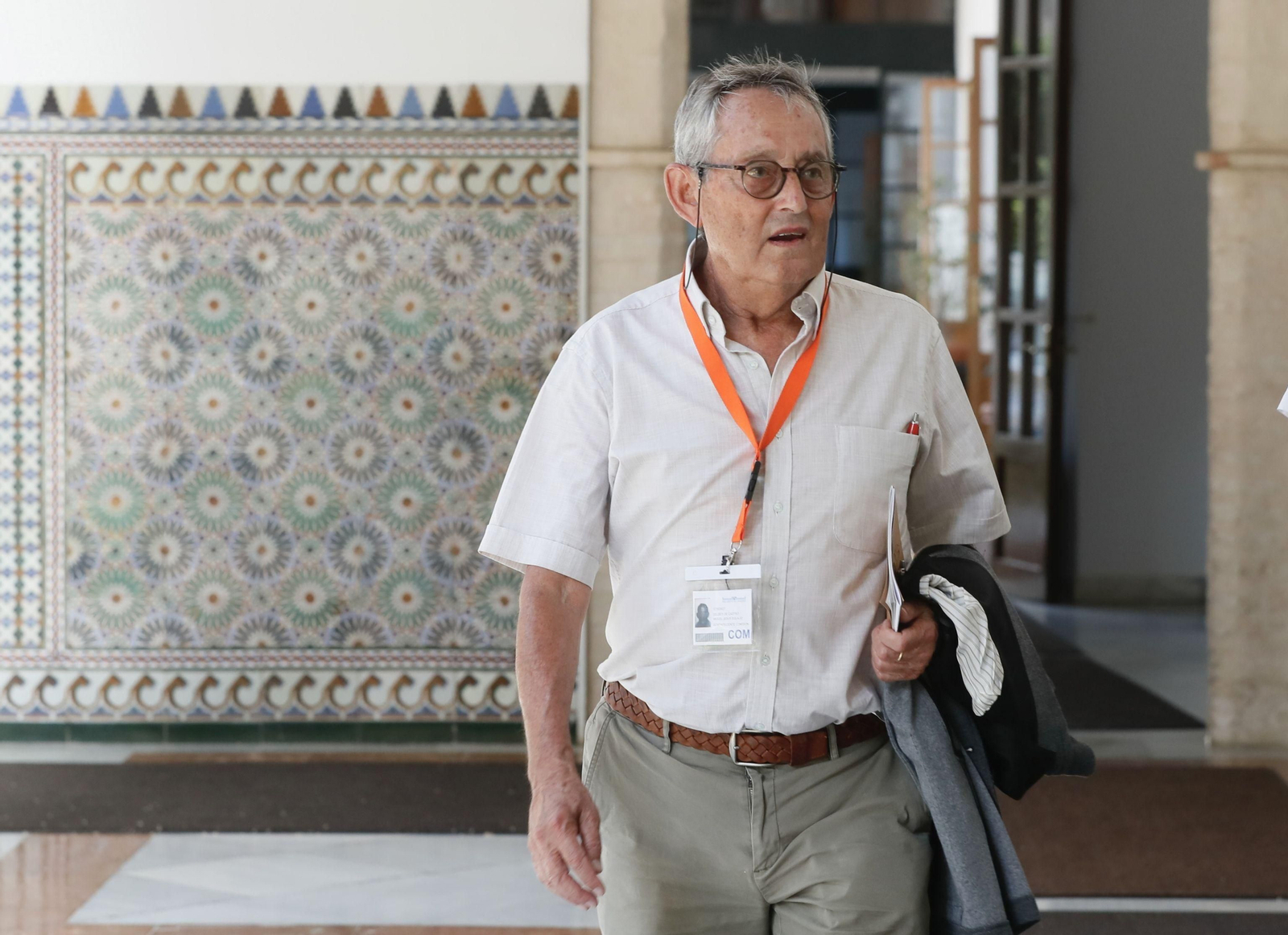 El presidente del Consejo de Participación de Doñana, Miguel Delibes, en el Parlamento andaluz.