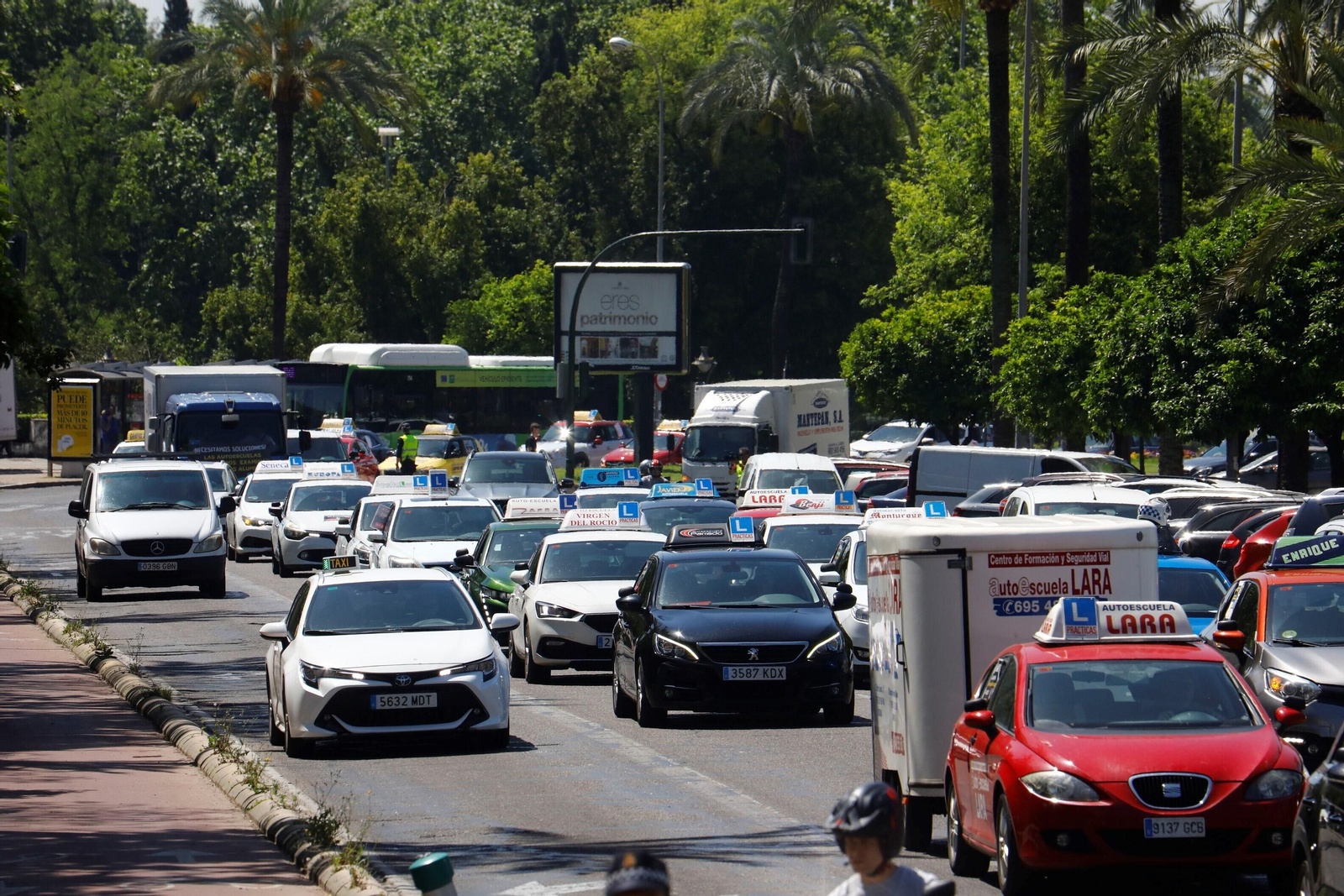La protesta de las autoescuelas de Córdoba, en imágenes