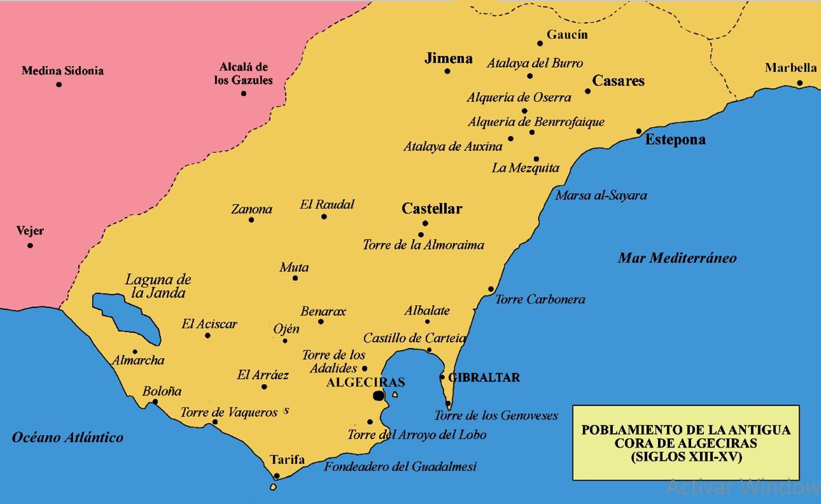 Poblamiento de la antigua cora de Algeciras en los siglos XIII y XIV según las fuentes árabes y cristianas medievales.
