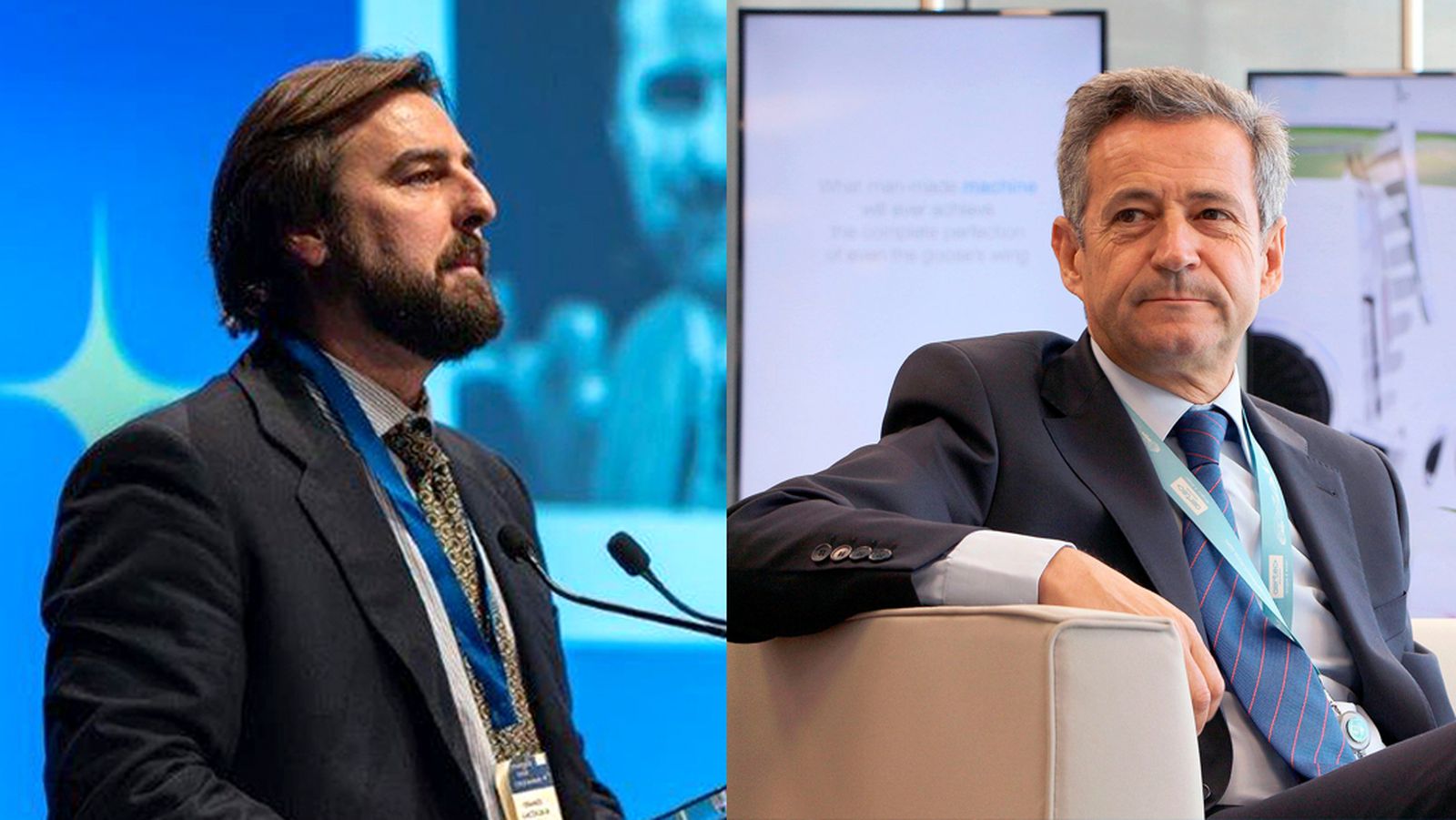 El CEO de Canagrosa, Fernando Alarcón de la Lastra (izda.), y el actual presidente de Andalucía Aerospace, Antonio Gómez-Guillamón (dcha).