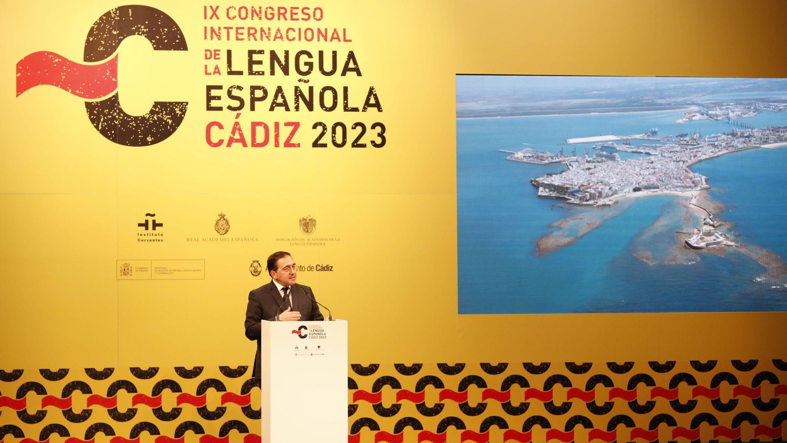 El ministro José Manuel Albares, en la inauguración del CILE. El ministro José Manuel Albares, en la inauguración del CILE.