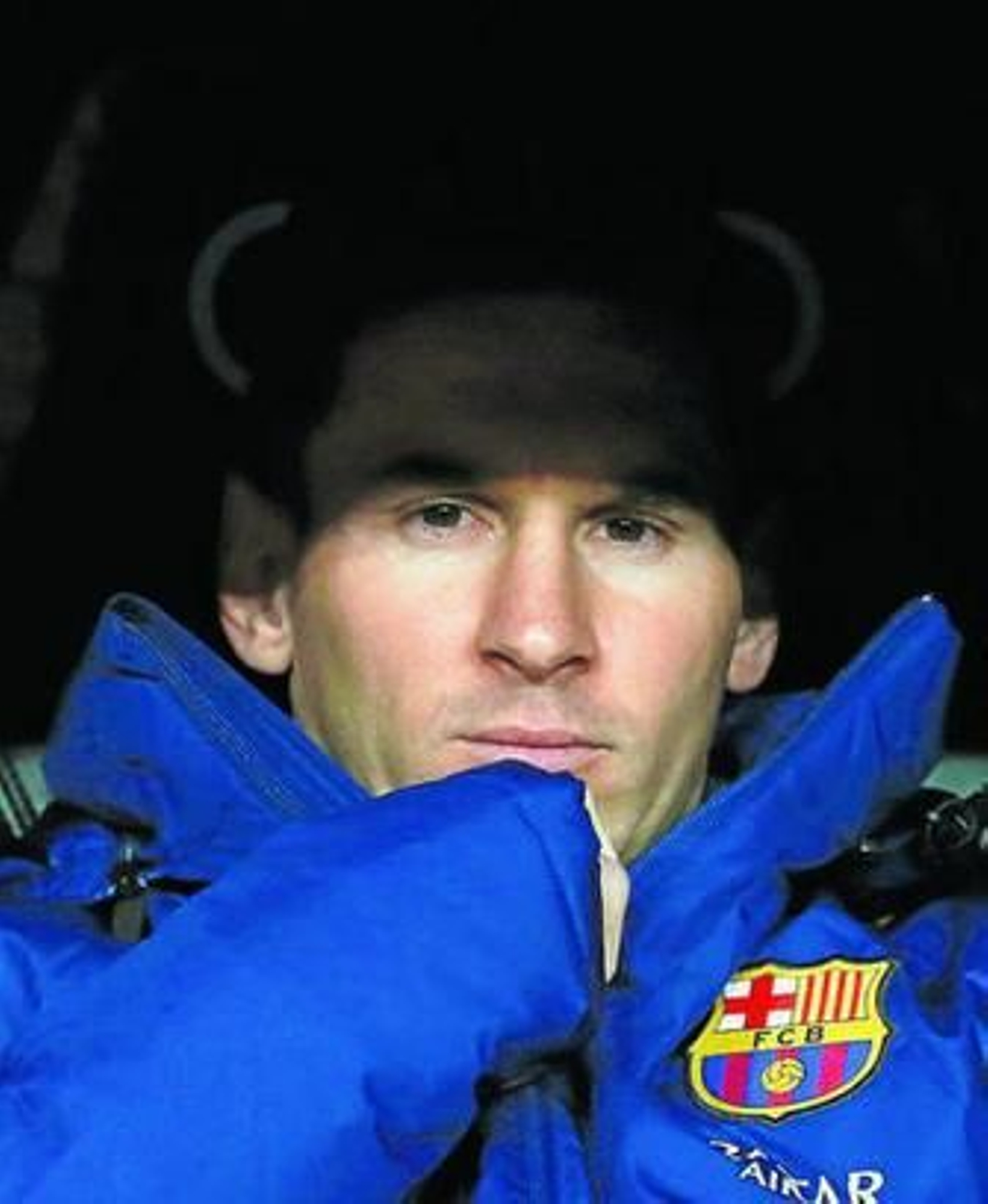 Leo Messi, el sábado en el banquillo del Santiago Bernabéu.