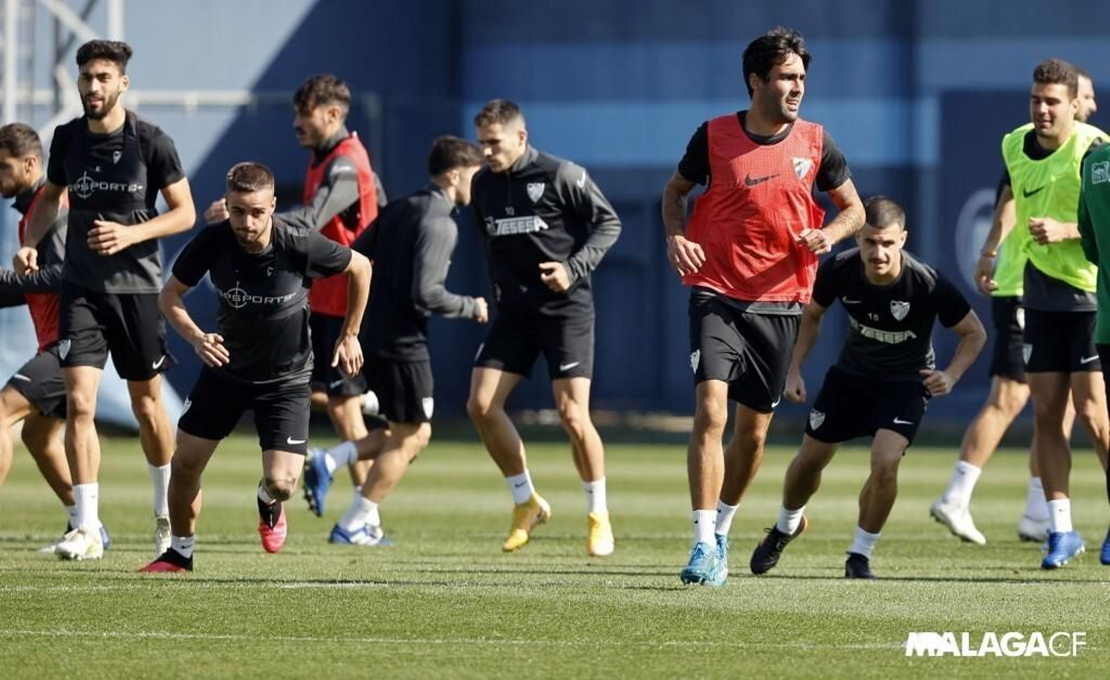 Un entrenamiento reciente del Málaga.