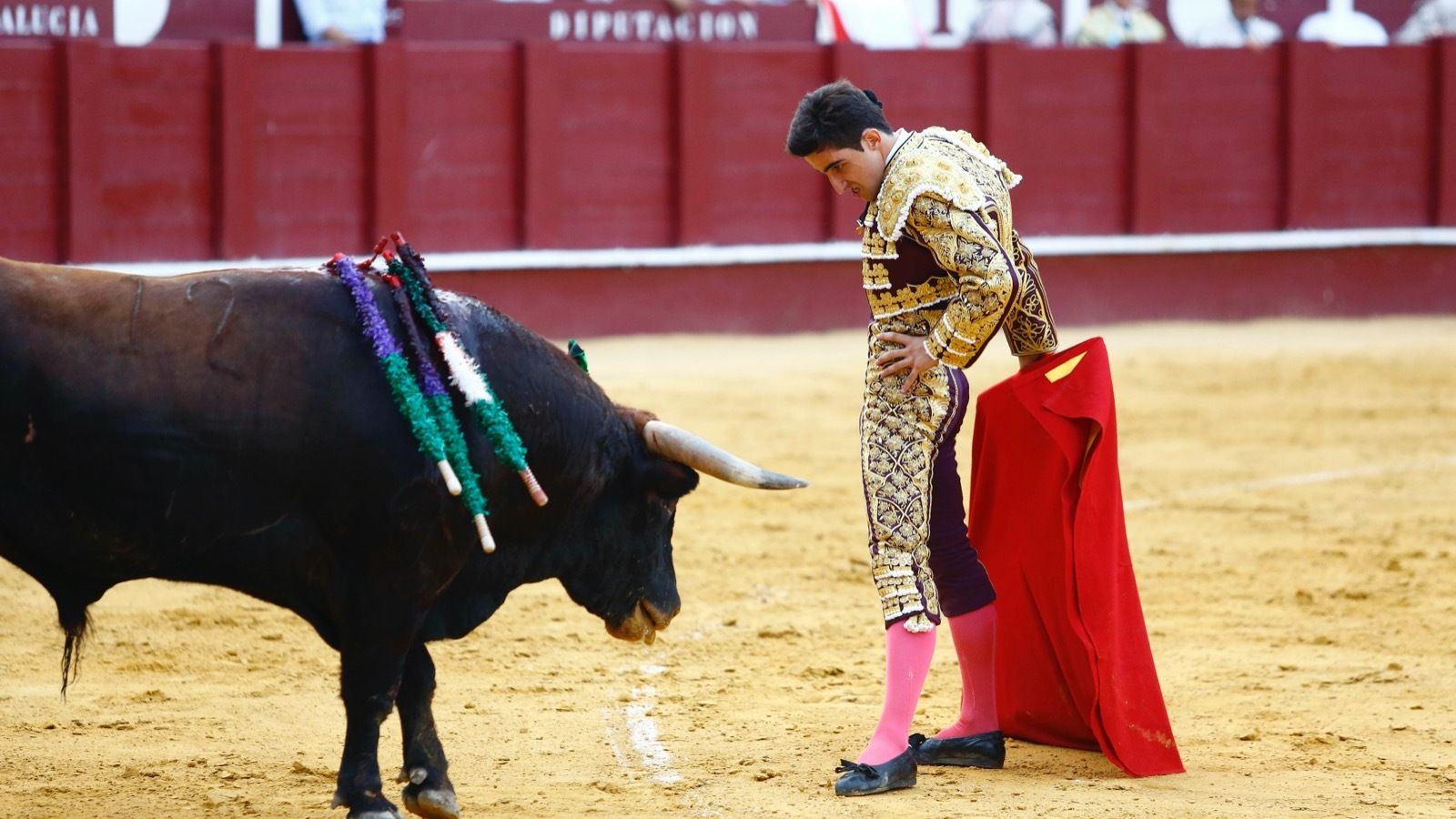 Pablo Páez, ante su oponente, en La Malagueta.