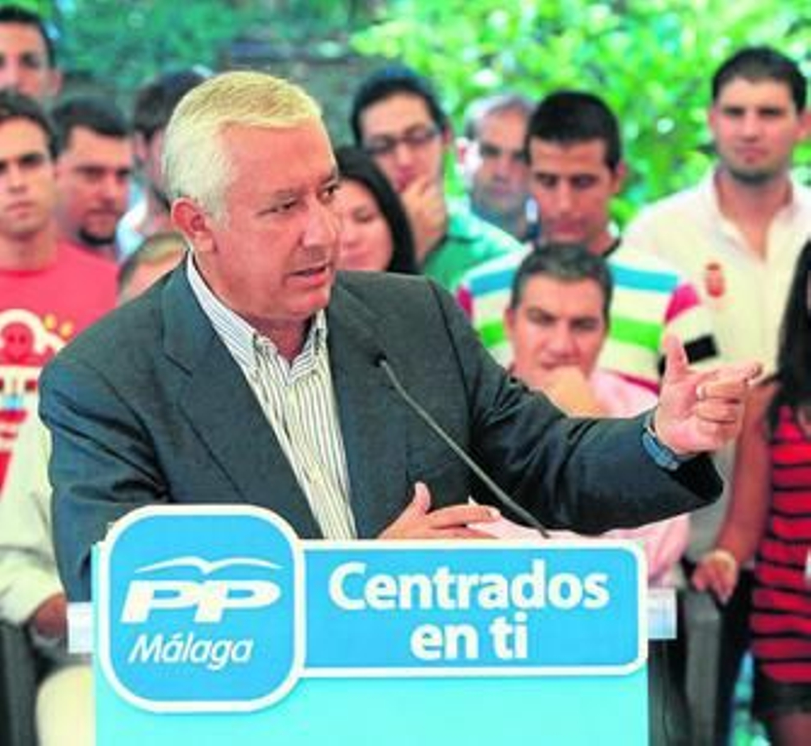 Javier Arenas, ayer durante su intervención en Estepona.