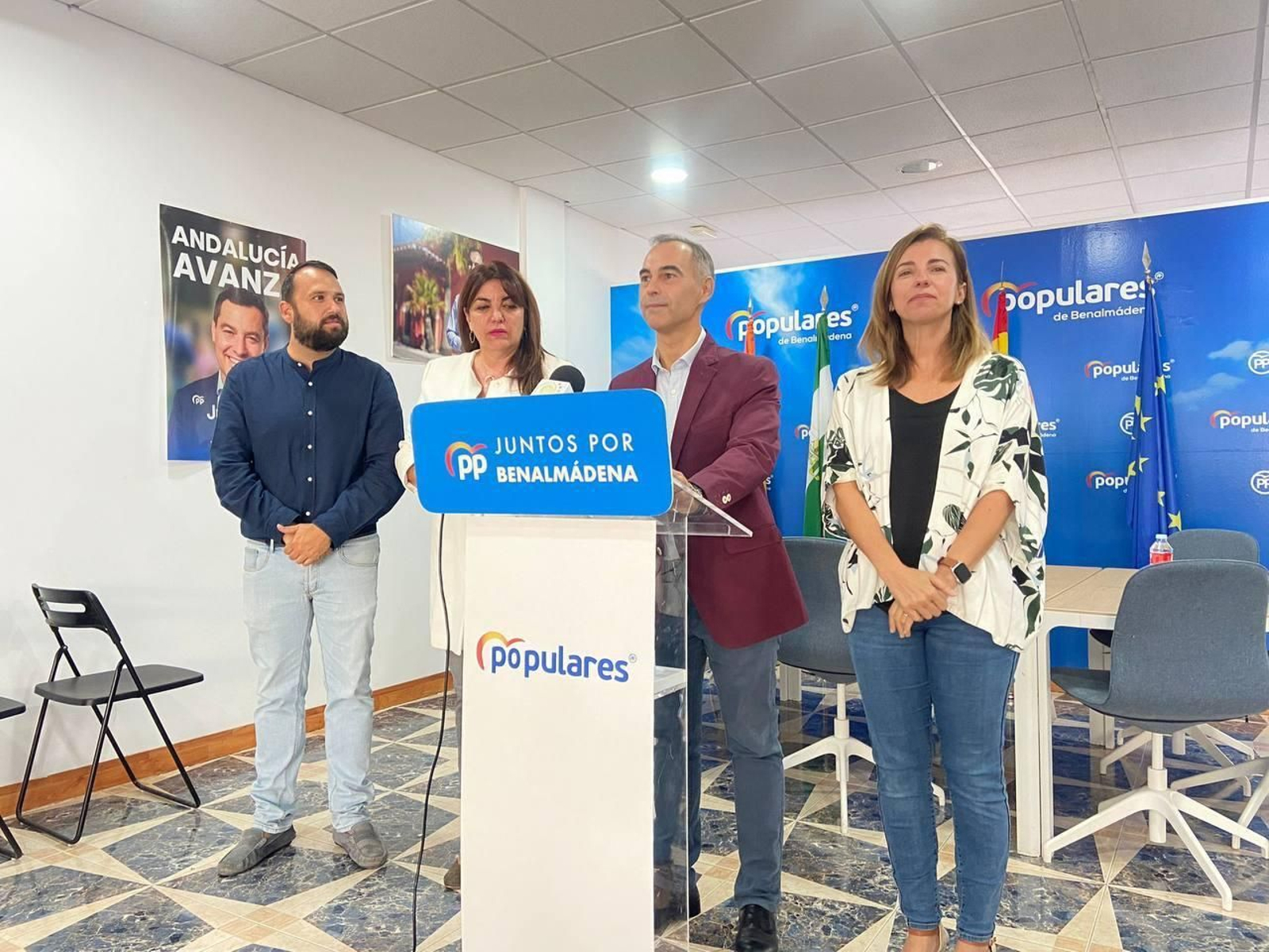 La rueda de prensa del PP de Benalmádena. La rueda de prensa del PP de Benalmádena.