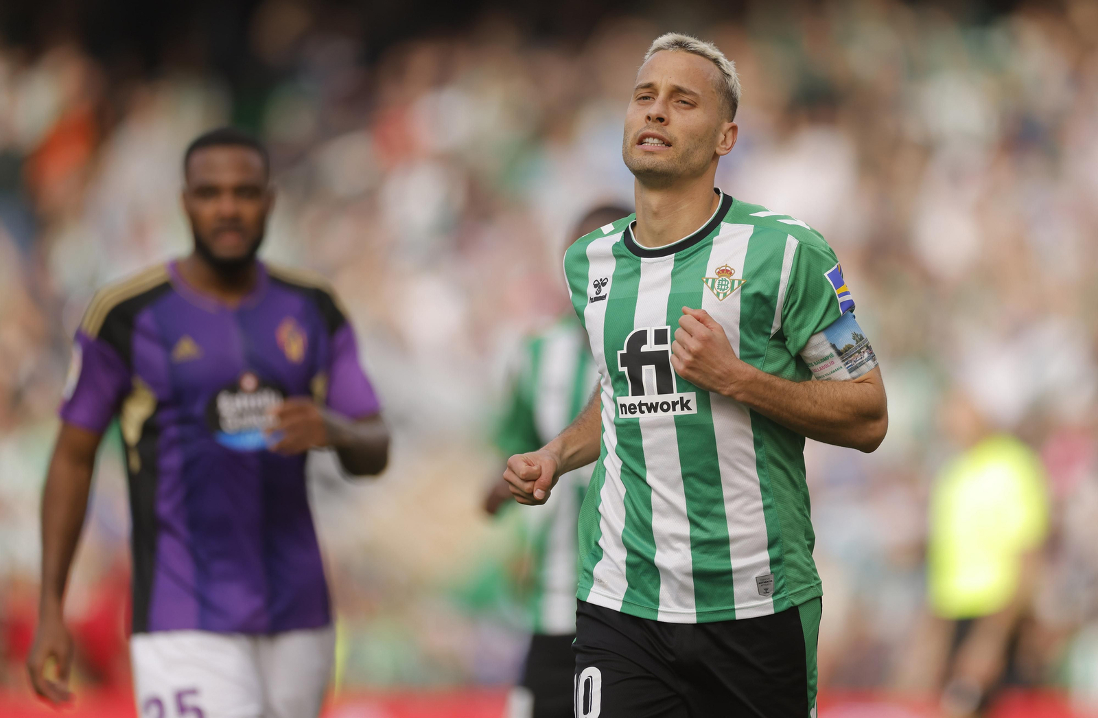 Canales celebra su gol en el partido ante el Valladolid.